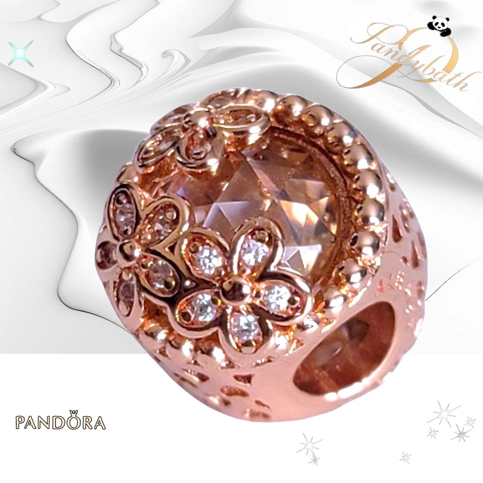 Pandora Rose Plated Sparkling Pink Daisy Flower Charm 782055C01 US SELLER