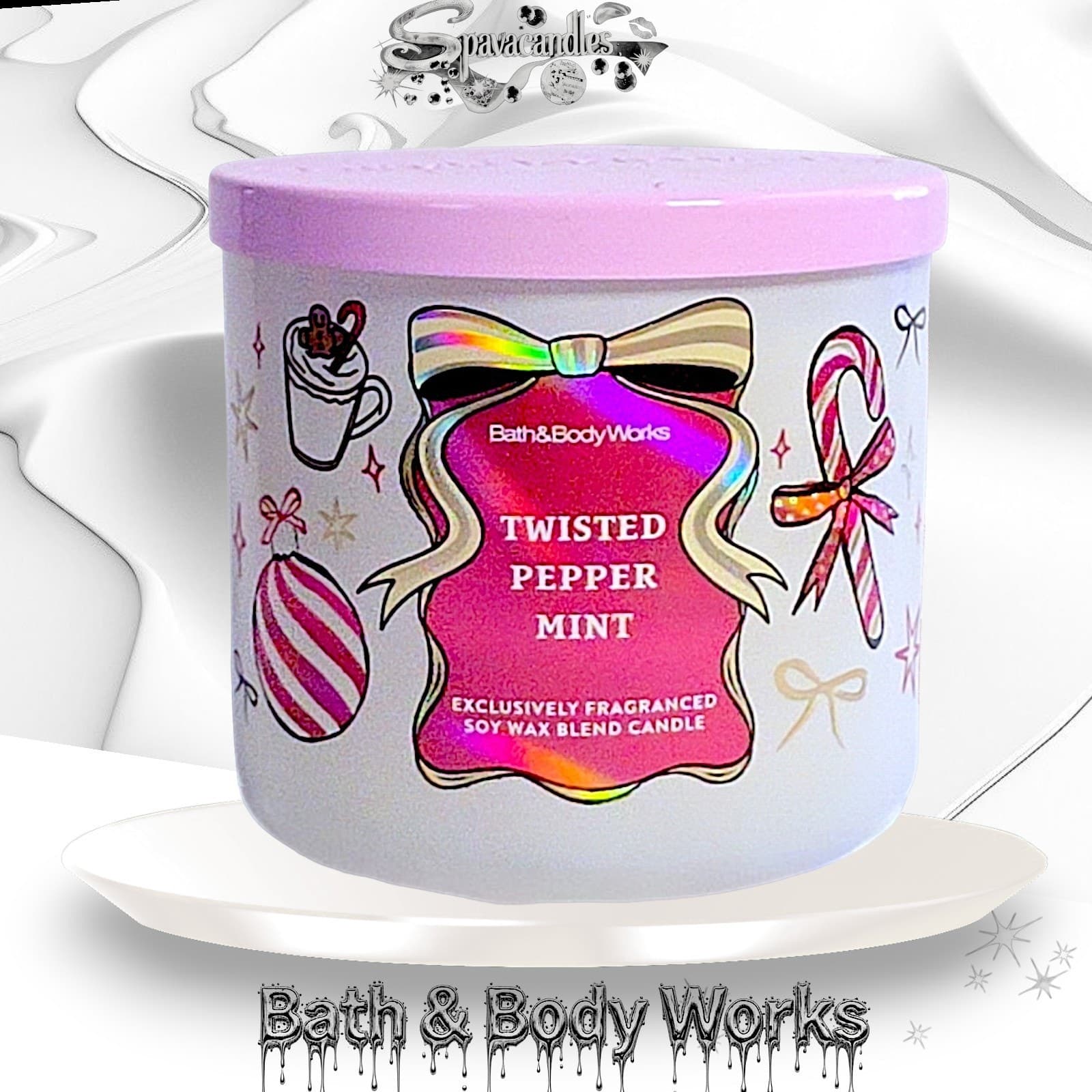 Bath & BodyWorks Twisted Peppermint 3-Wick Candle 14.5 oz. US SELLER