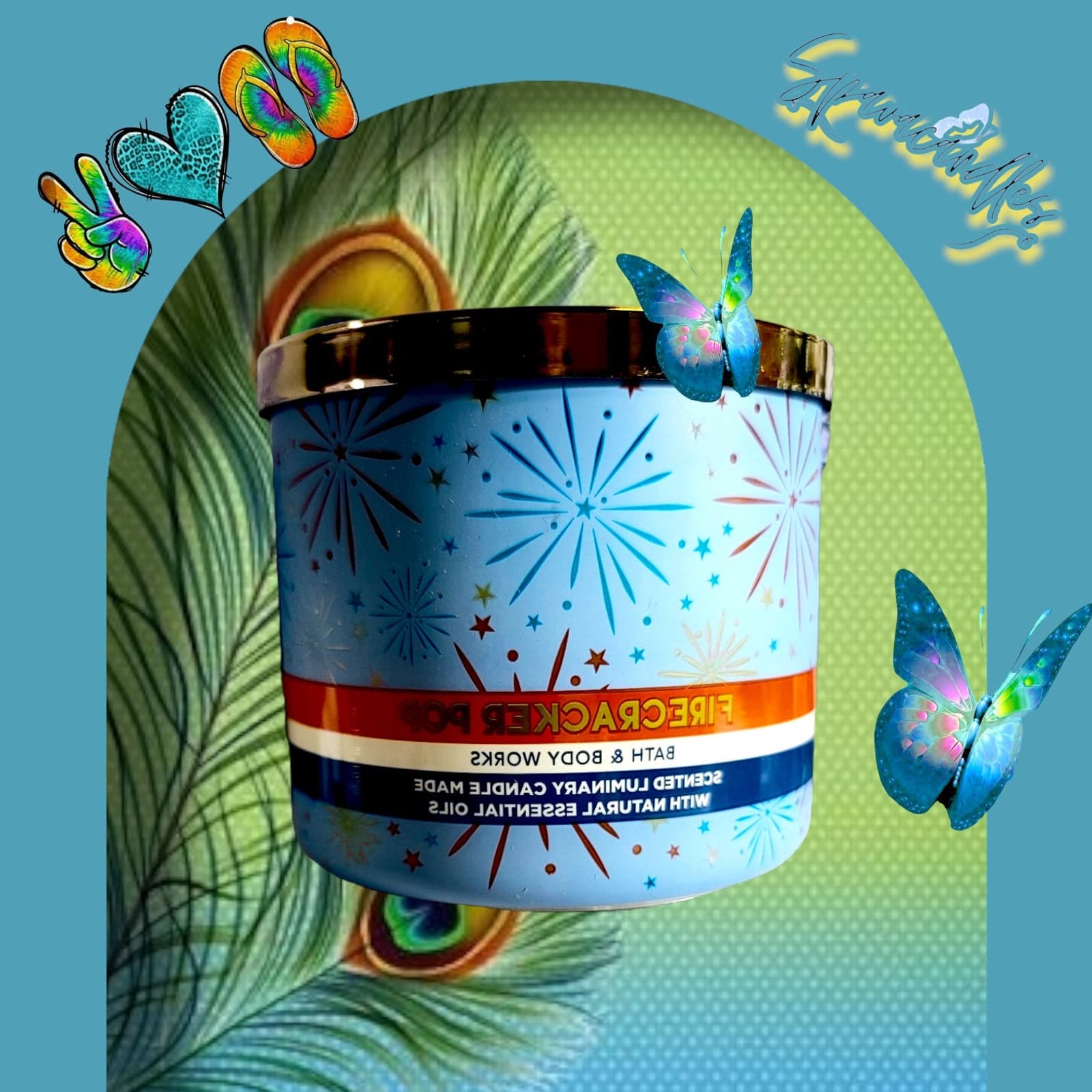 Bath & Body Works Firecracker pop 3 Wick Candle 2022