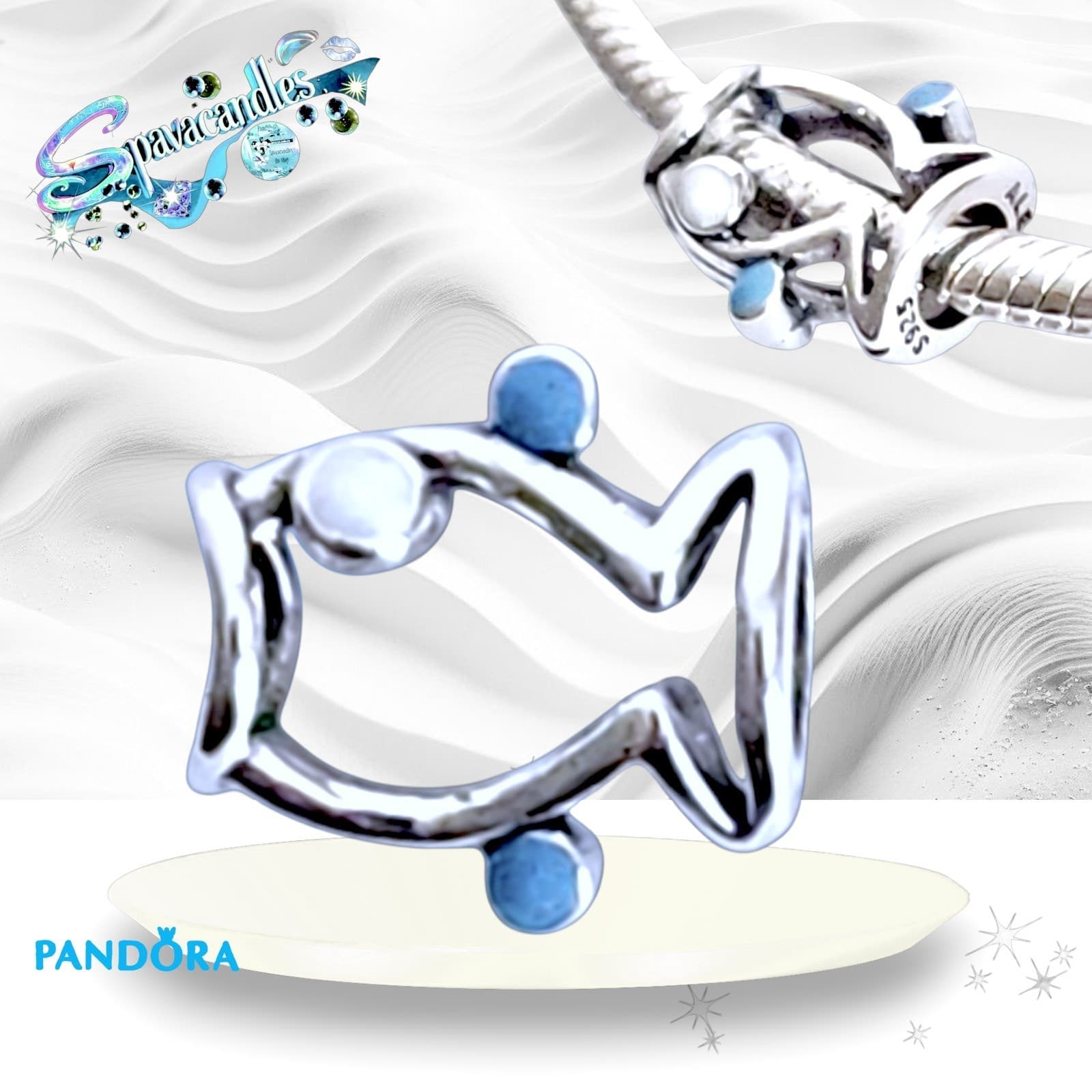 PANDORA Turquoise Silver Blue Openwork Fish Charm 793819C01 US SELLER