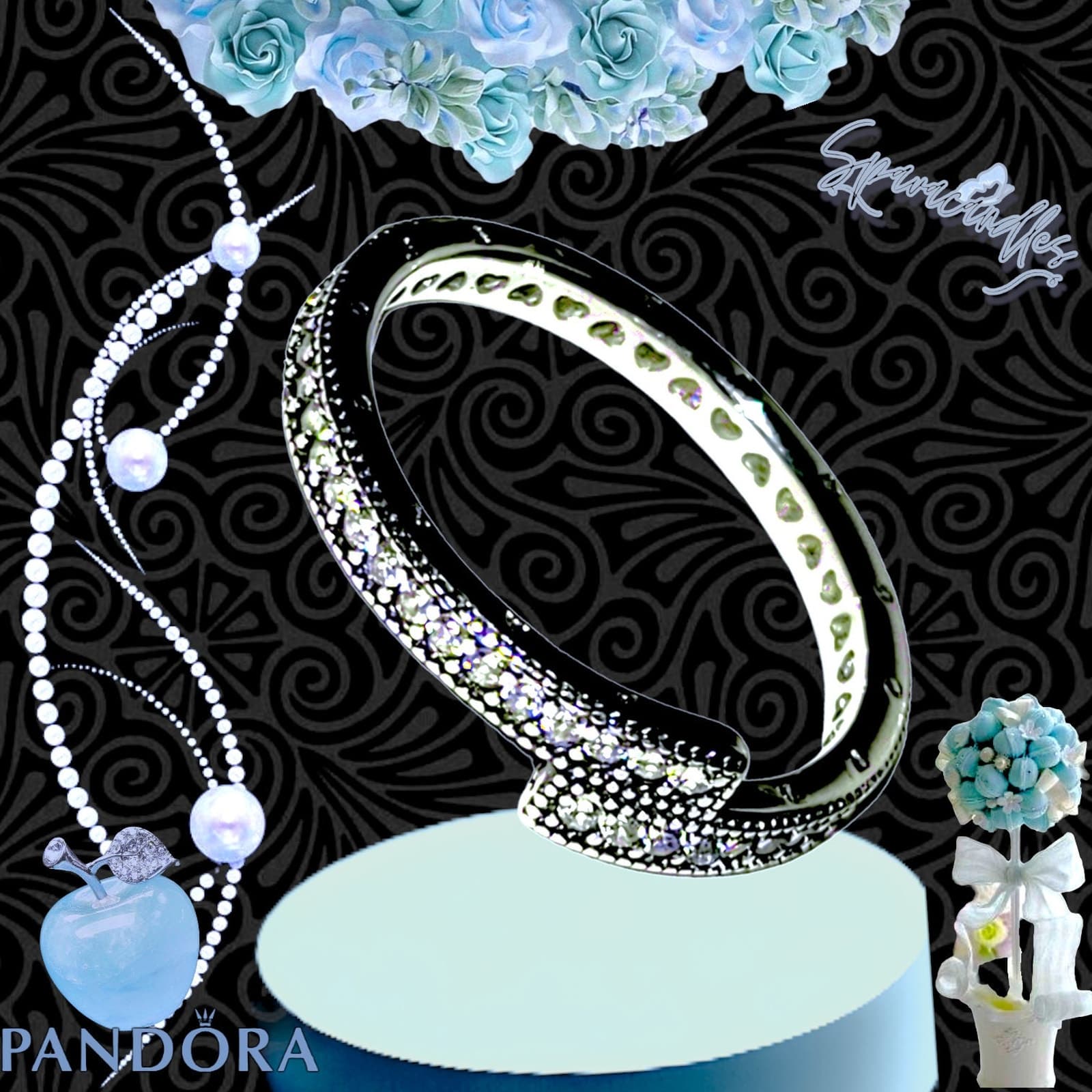 Pandora Sparkling Overlapping Ringsize 7