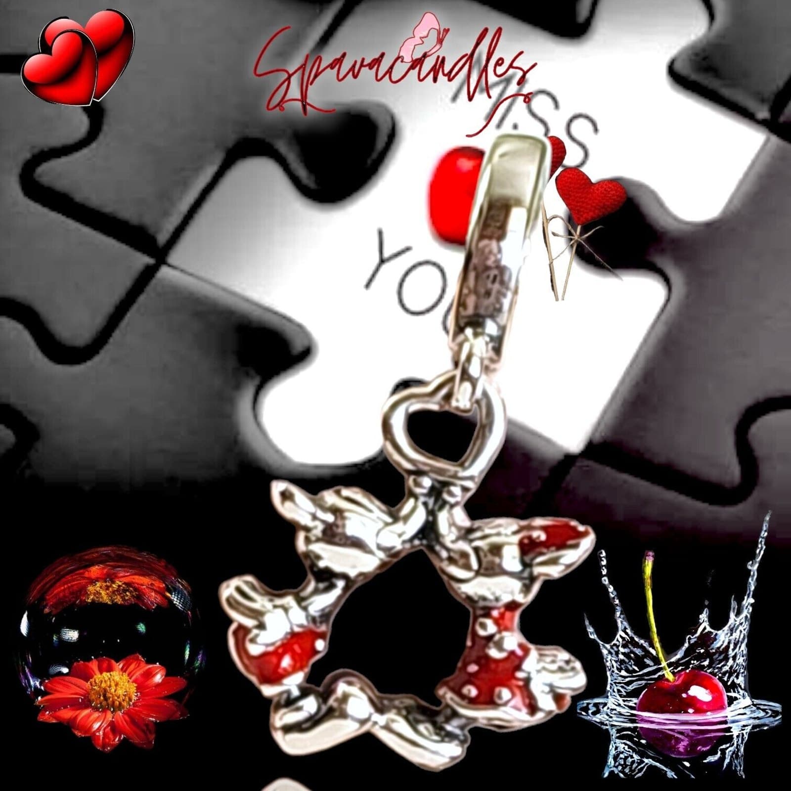 New Pandora Disney Mickey&Minnie Mouse Kissing Dangle Charm 790075C01 US Seller