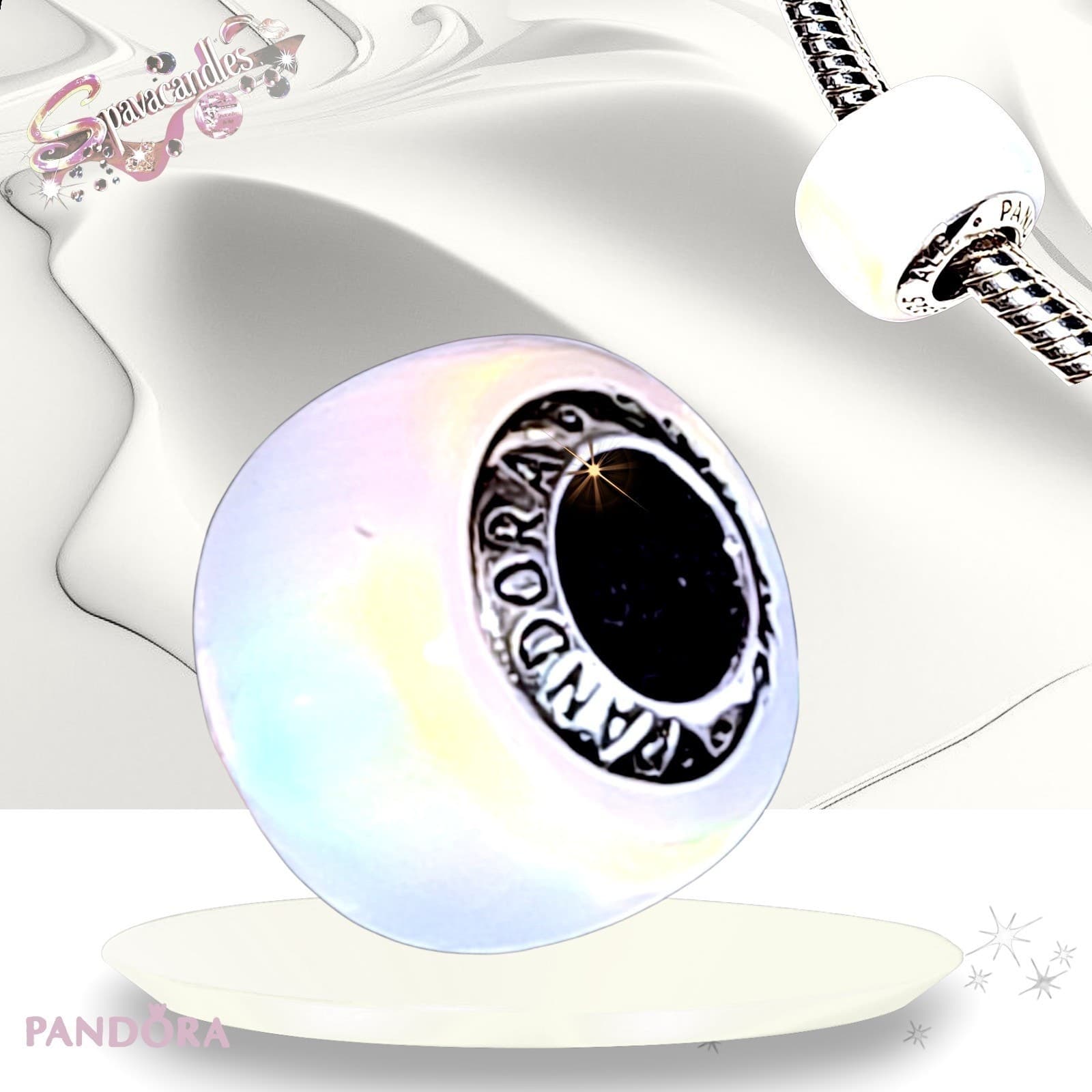 PANDORA 925 Ale Aurora Lab Glass Opalescent Charm 794245C01 US SELLER
