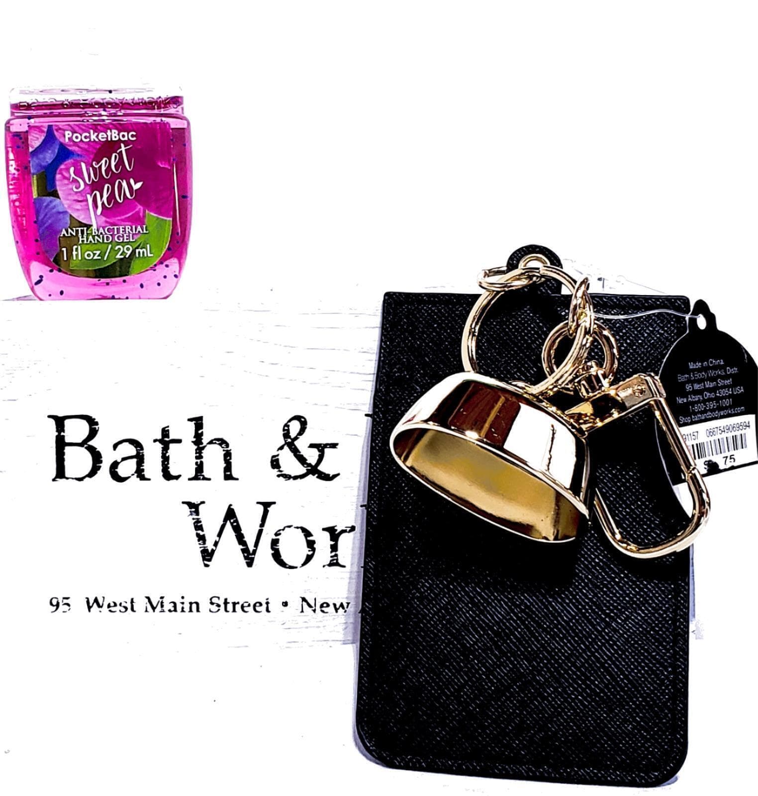 Bath & Body Works Sweet Pea & Black Credit Card Holder Hand Care Set of 2