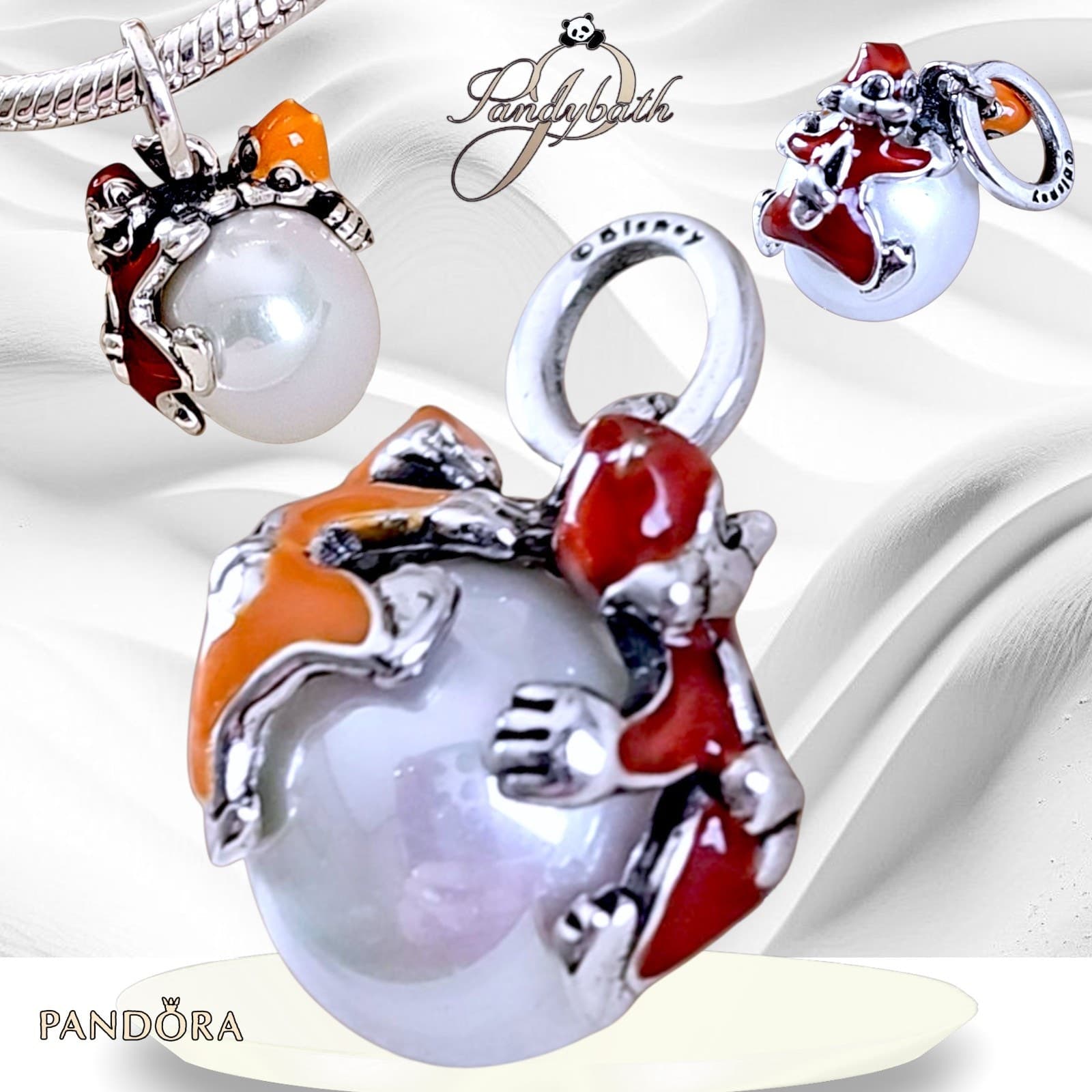 Pandora Disney X Chip & Dale Bauble Silver Dangle Charm US SELLER