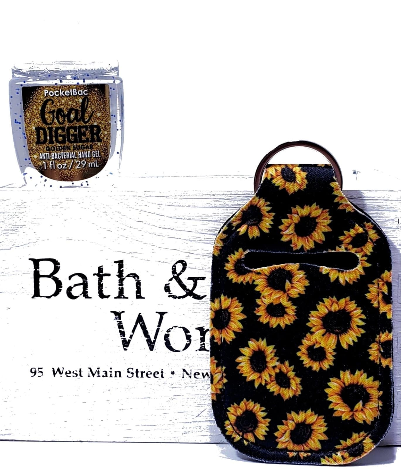Bath & Body Works Goal Digger Pocketbac, Sunflower Material Key Ring Set