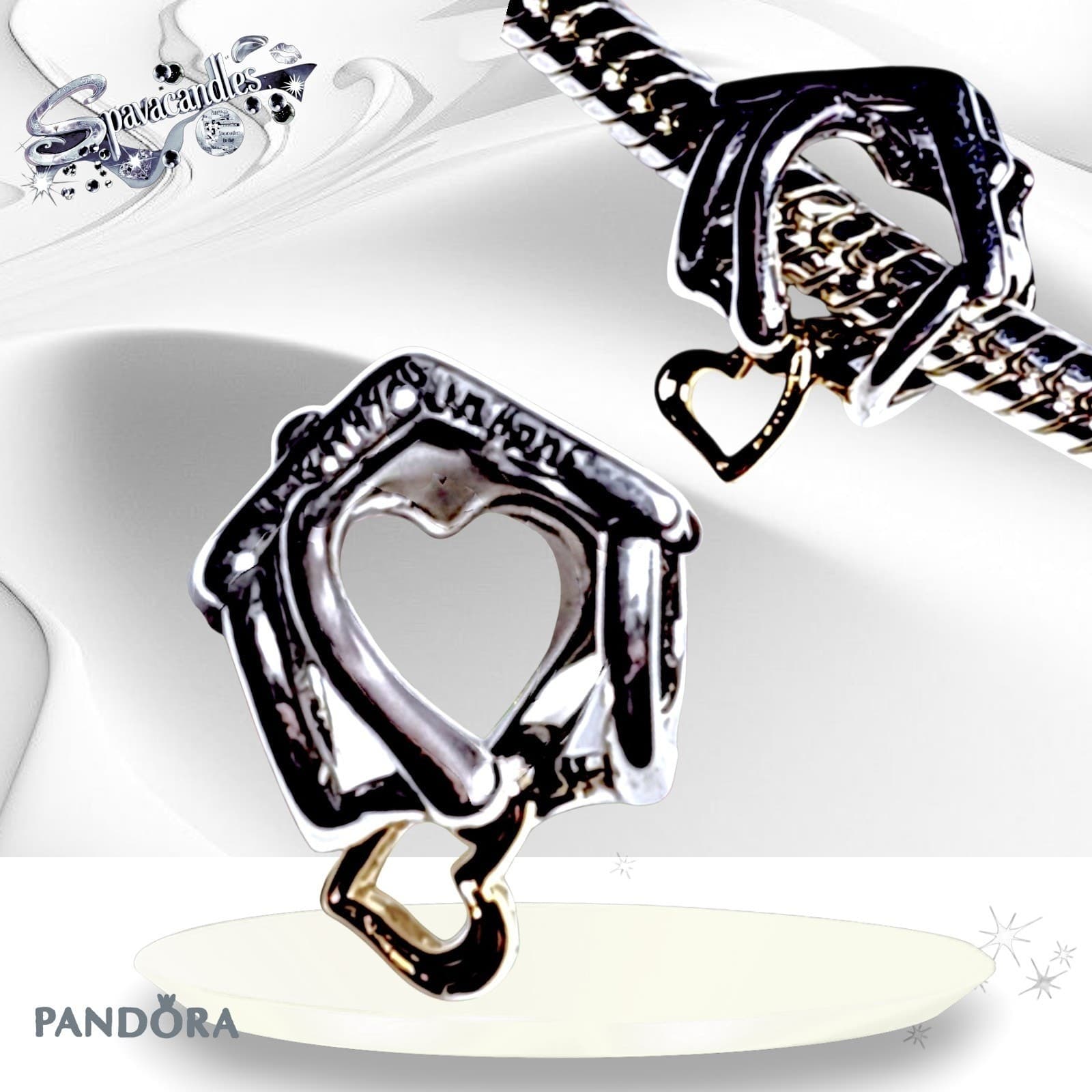 PANDORA With You I'm Home & Heart Charm 764145C00 US SELLER