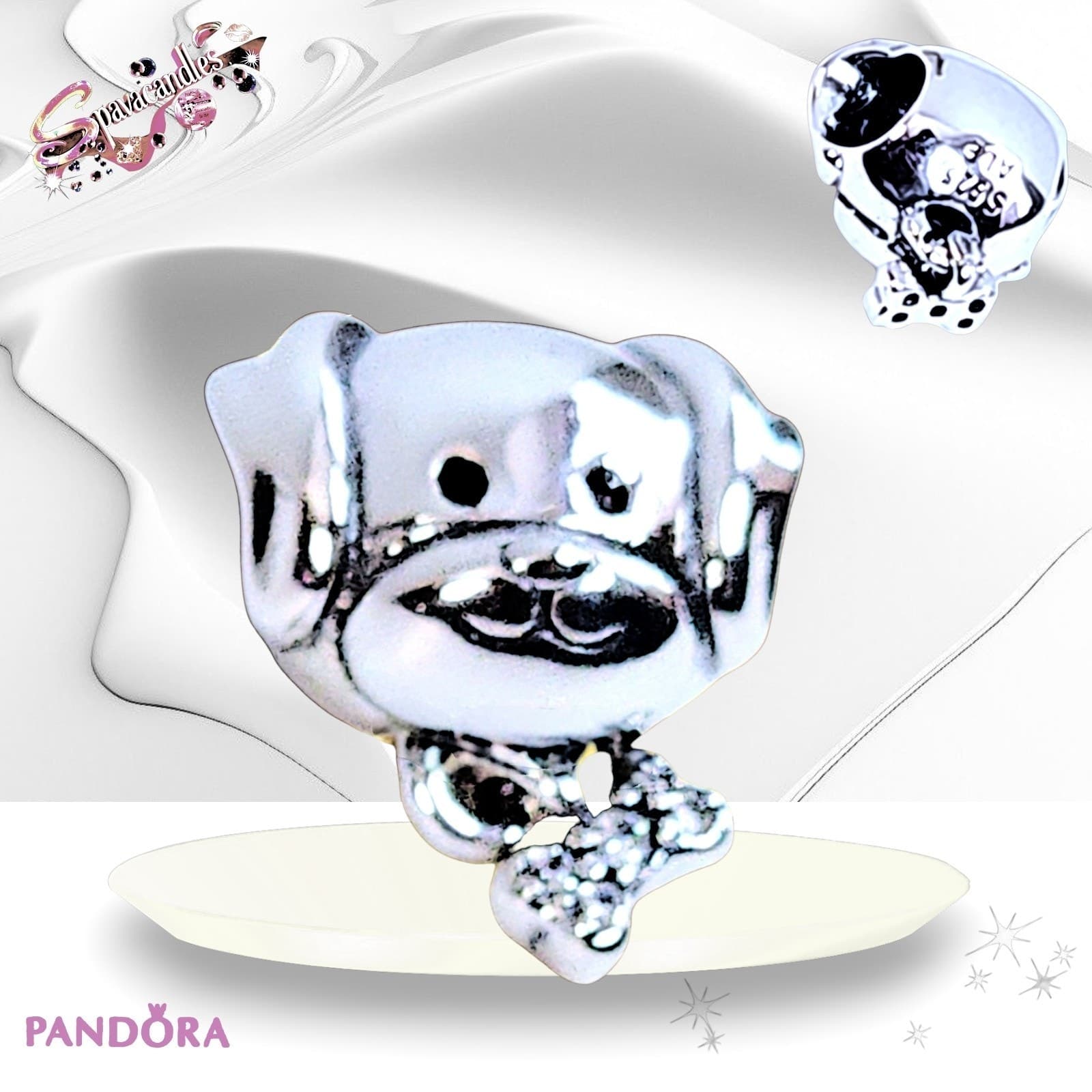Pandora Pet Dog & Bone Sterling Silver 792254C01 S925 ALE Charm US SELLER