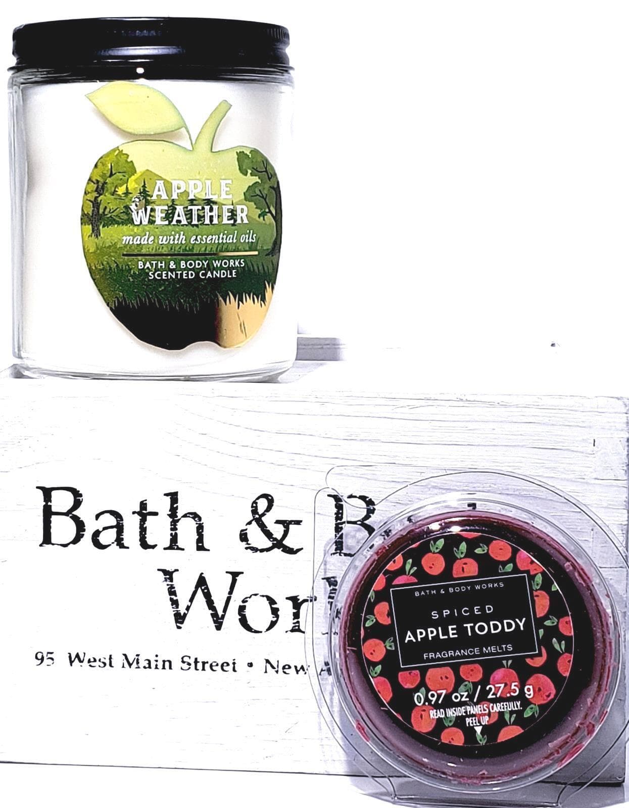 Bath & Body Works Apple Weather Single Wick Candle, Spiced Apple Toddy Wax Melt