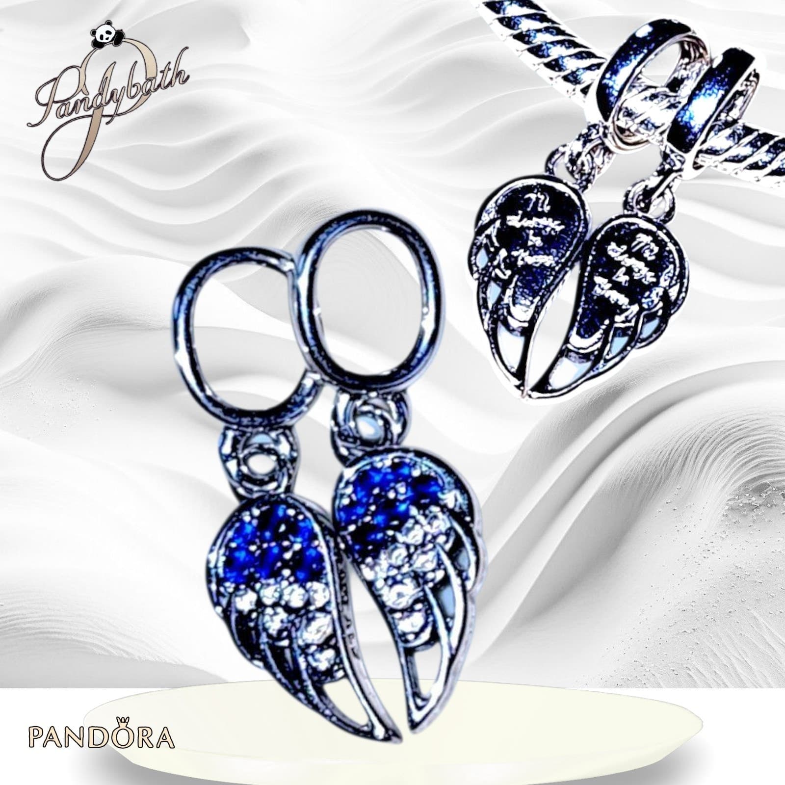 Pandora Splittable Angel Wings Dangle Charm #792821C01 US SELLER