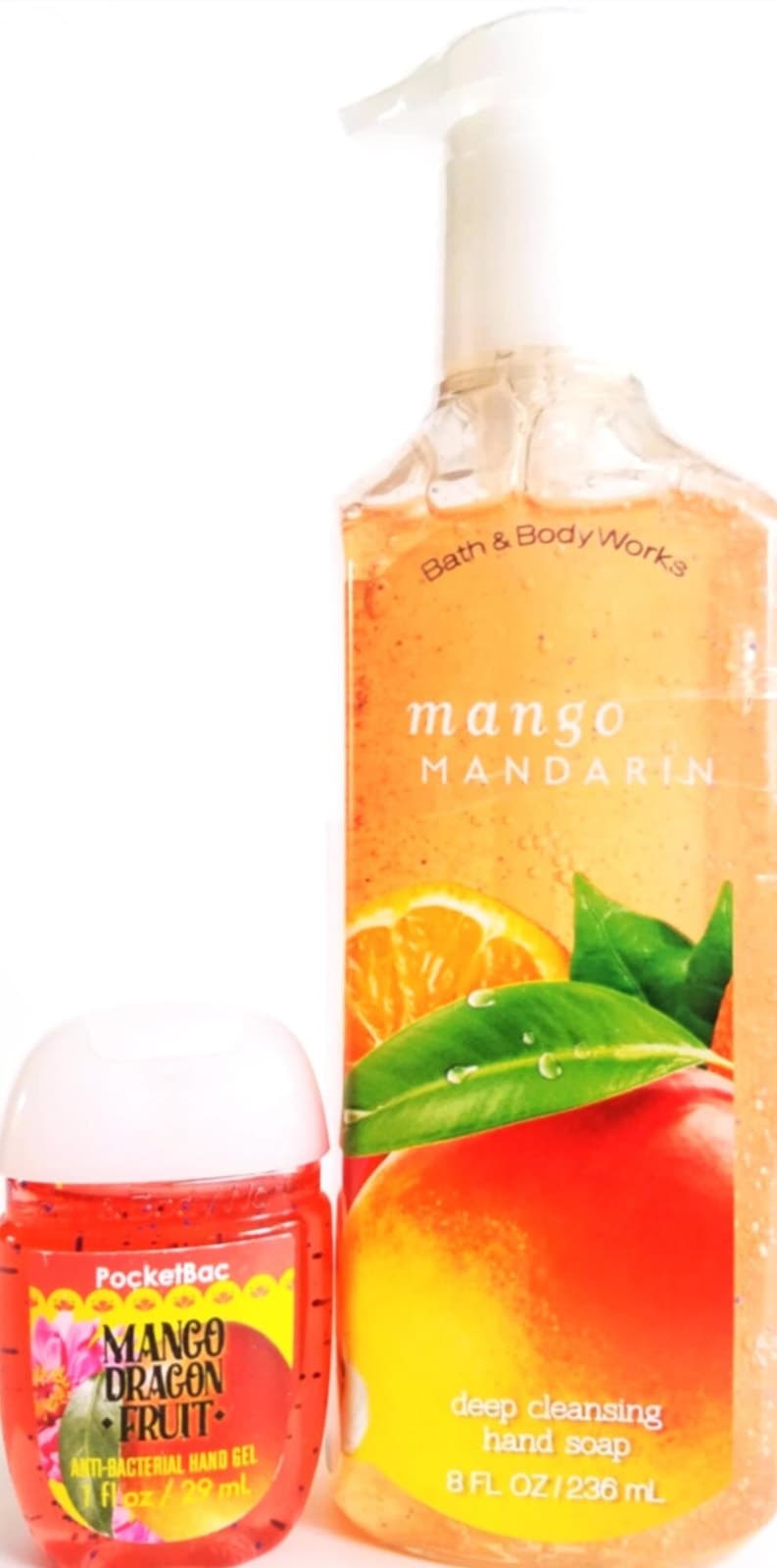 Bath and Body Works Mango Mandarin Hand Soap & PocketBac Htf Rare Set of 2