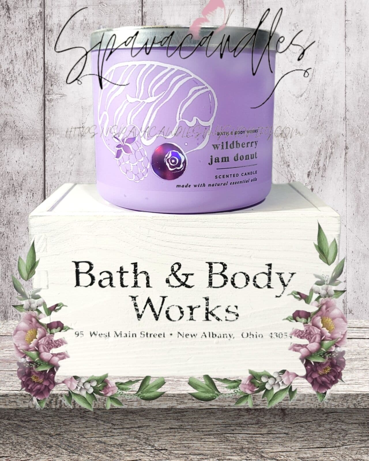 Bath & Body Works Wildberry jam doughnut Scented 3-Wick Scented Jar Candle