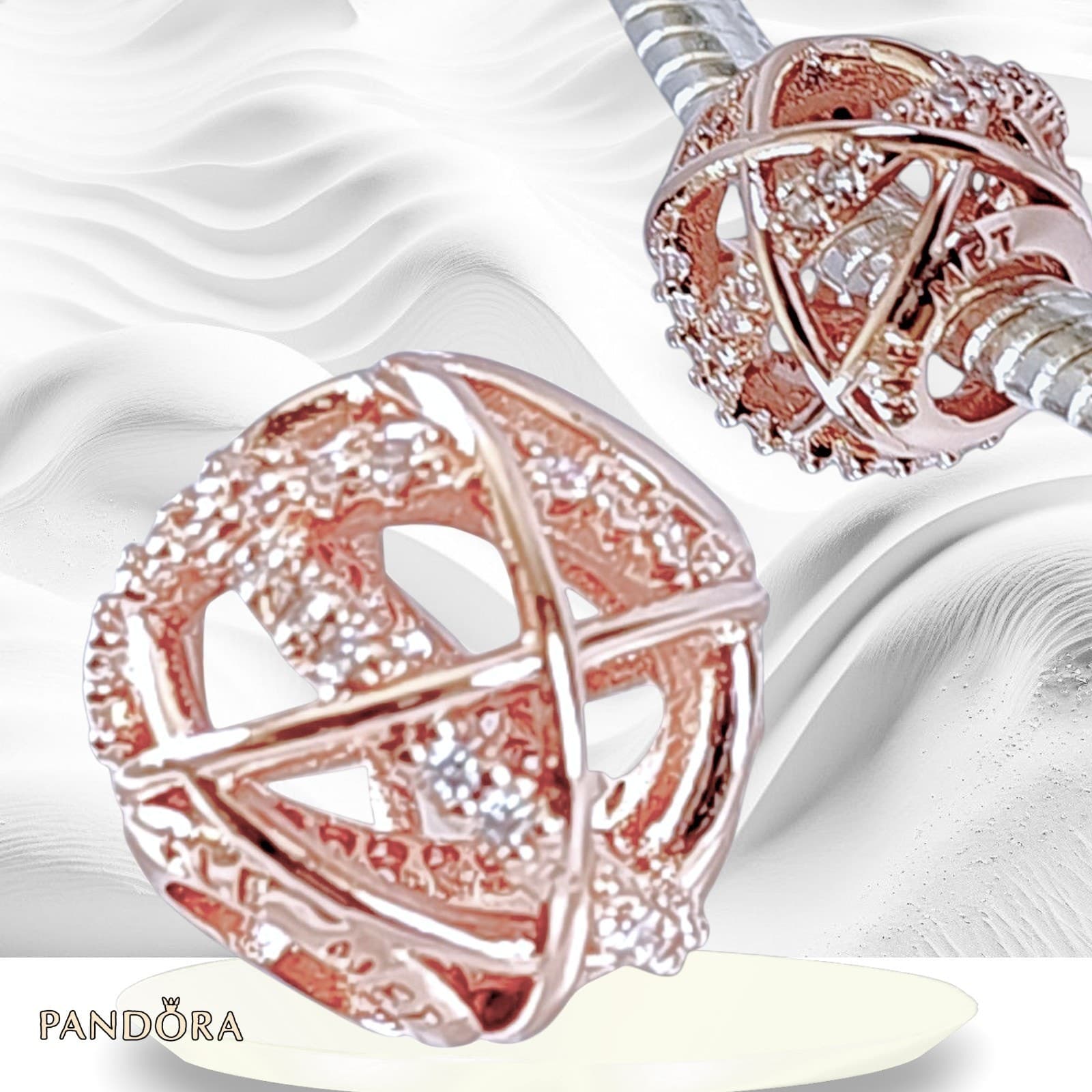 Pandora Rose Plated Openwork Star Constructions Charm Ale Met US SELLER