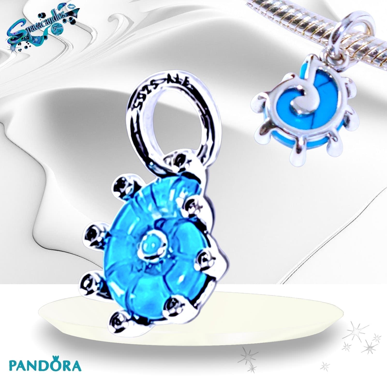 PANDORA Turquoise Murano Glass Sea Snail Charm 793900C01 US SELLER