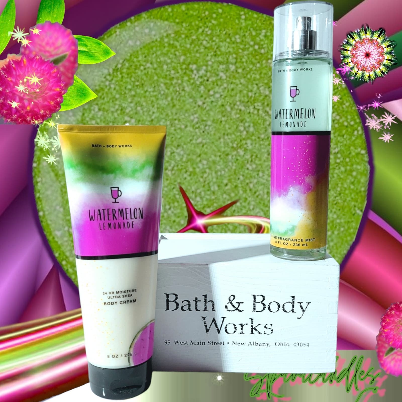 Bath & Body Works Watermelon Lemonade Ultra Body cream Mist Gift Set of 2