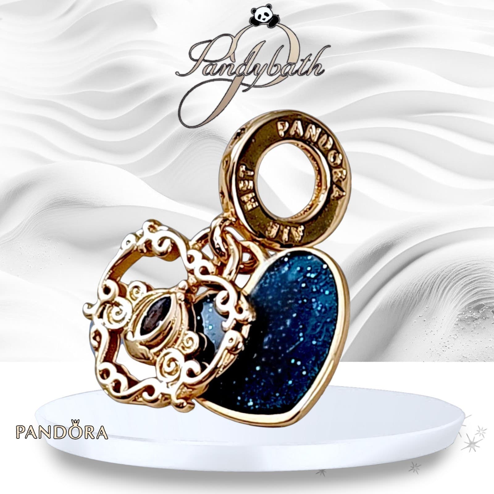 PANDORA Disney Cinderella's Carriage Heart Double Charm 763072C01 US SELLER