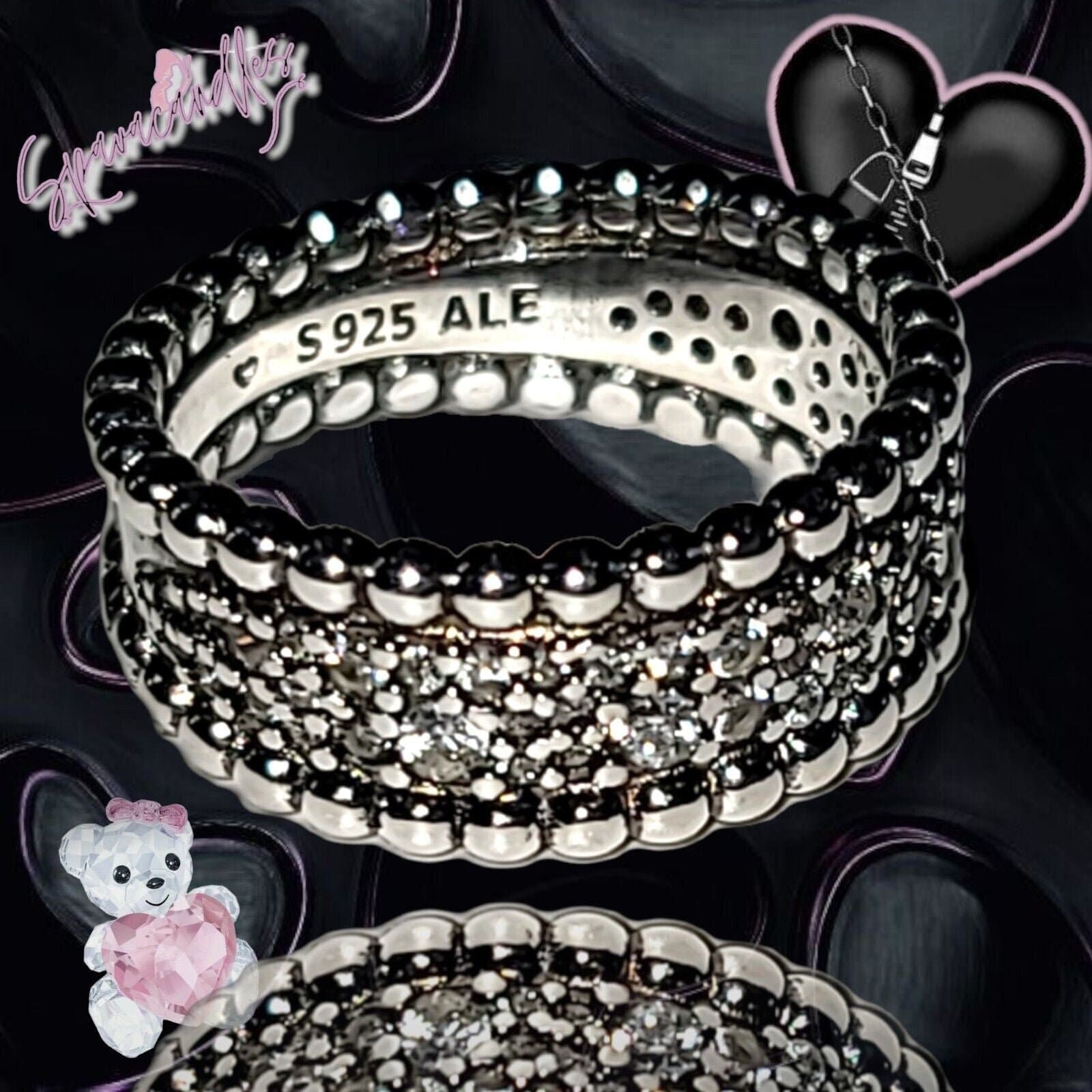 Pandora Sterling Lavish Sparkle Pave Wide Band Ring 196313CZ-Sz 78