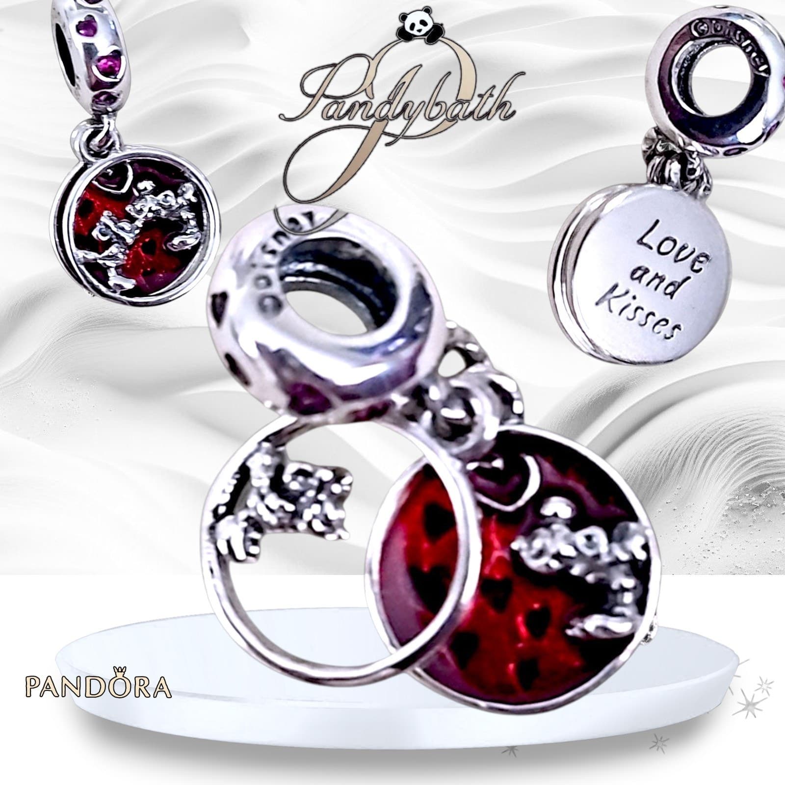 PANDORA 925 Disney Mickey Minnie Mouse Love and Kisses Charm 799298C01 US SELLER
