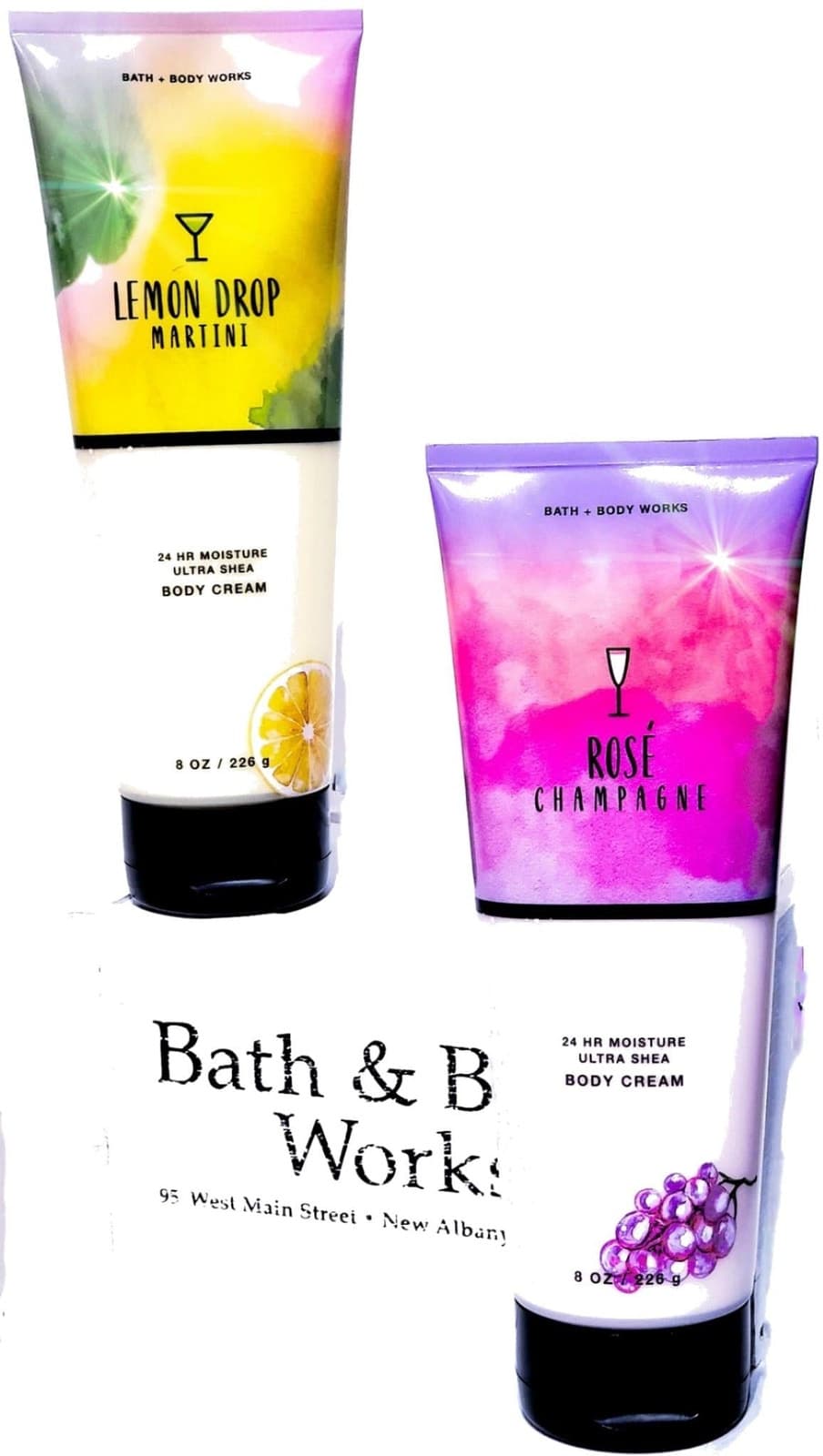Bath & Body Works Lemon Drop Rose Champagne Triple Moist Variety Set of 2