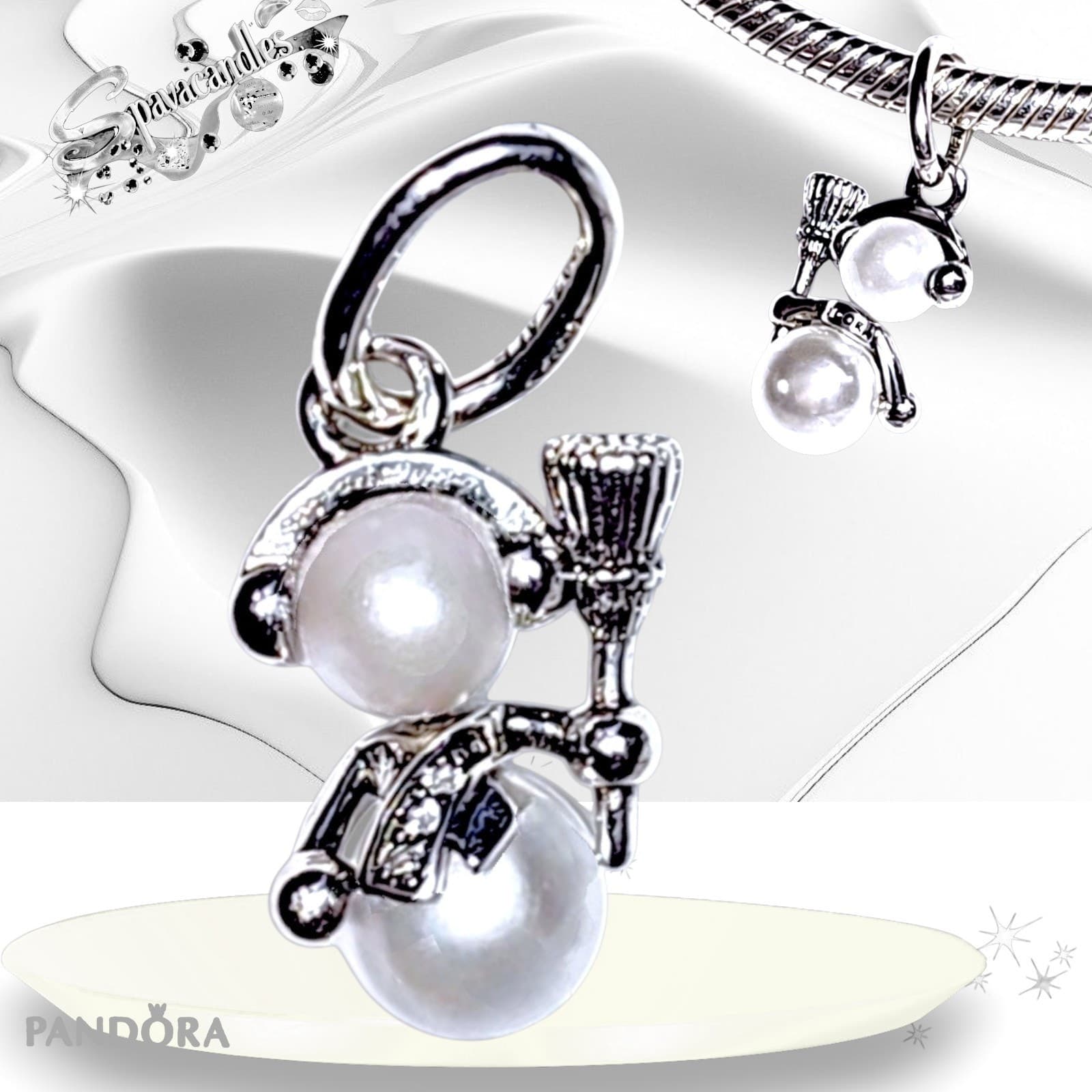 PANDORA Opalescent Snowman Dangle Charm 792981C01 US SELLER