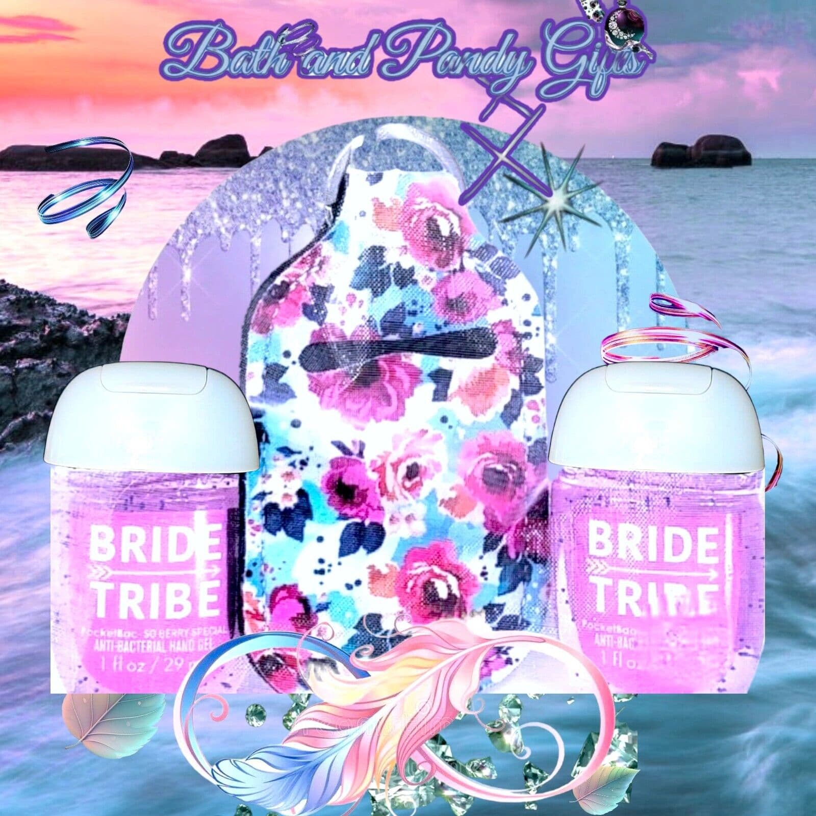 Bath & Body Works Bride Tribe Hand Care, Pink Flower Material Key Holder