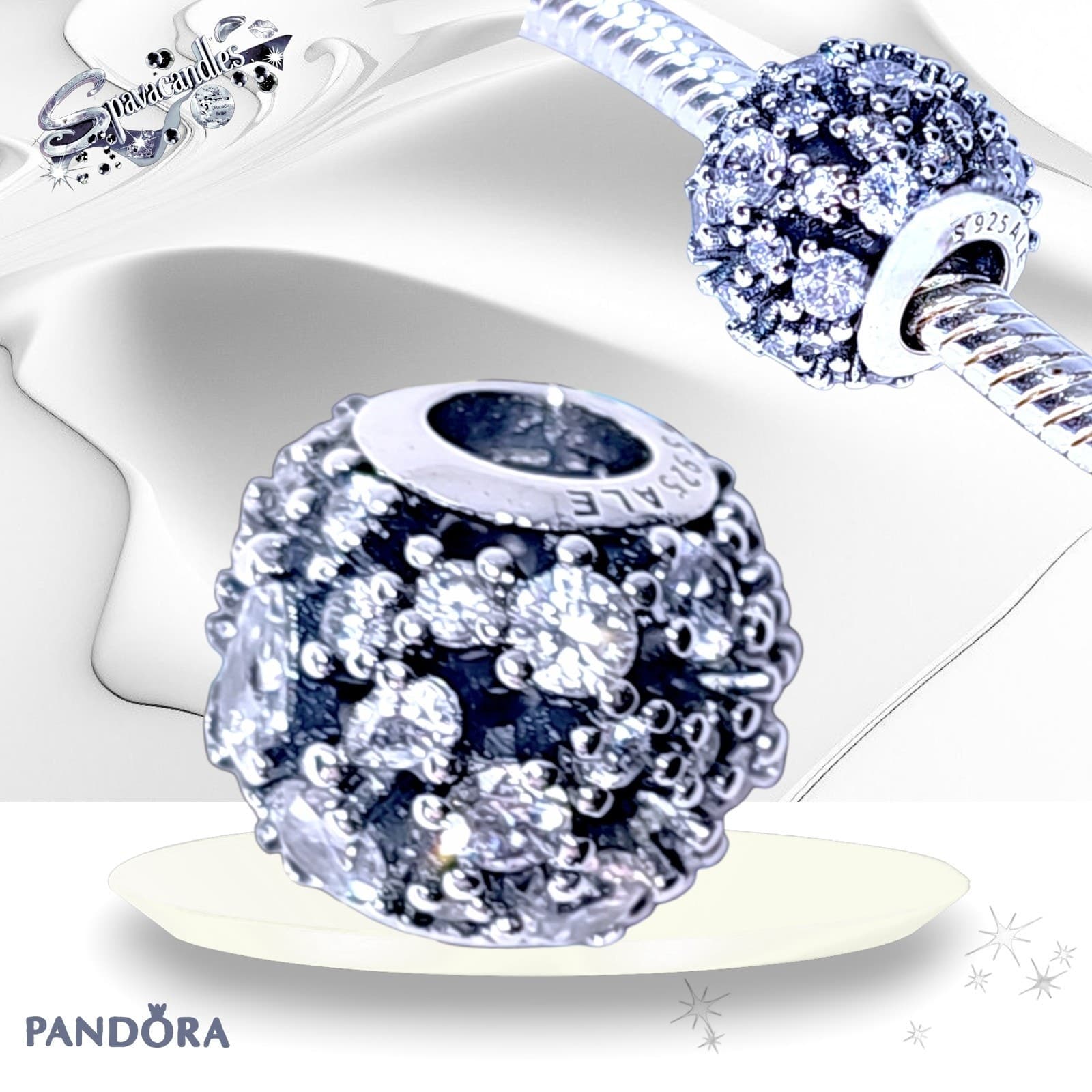 PANDORA 925 Ale Sparkling Round Openwork Charm Pendant 799225C01 US SELLER