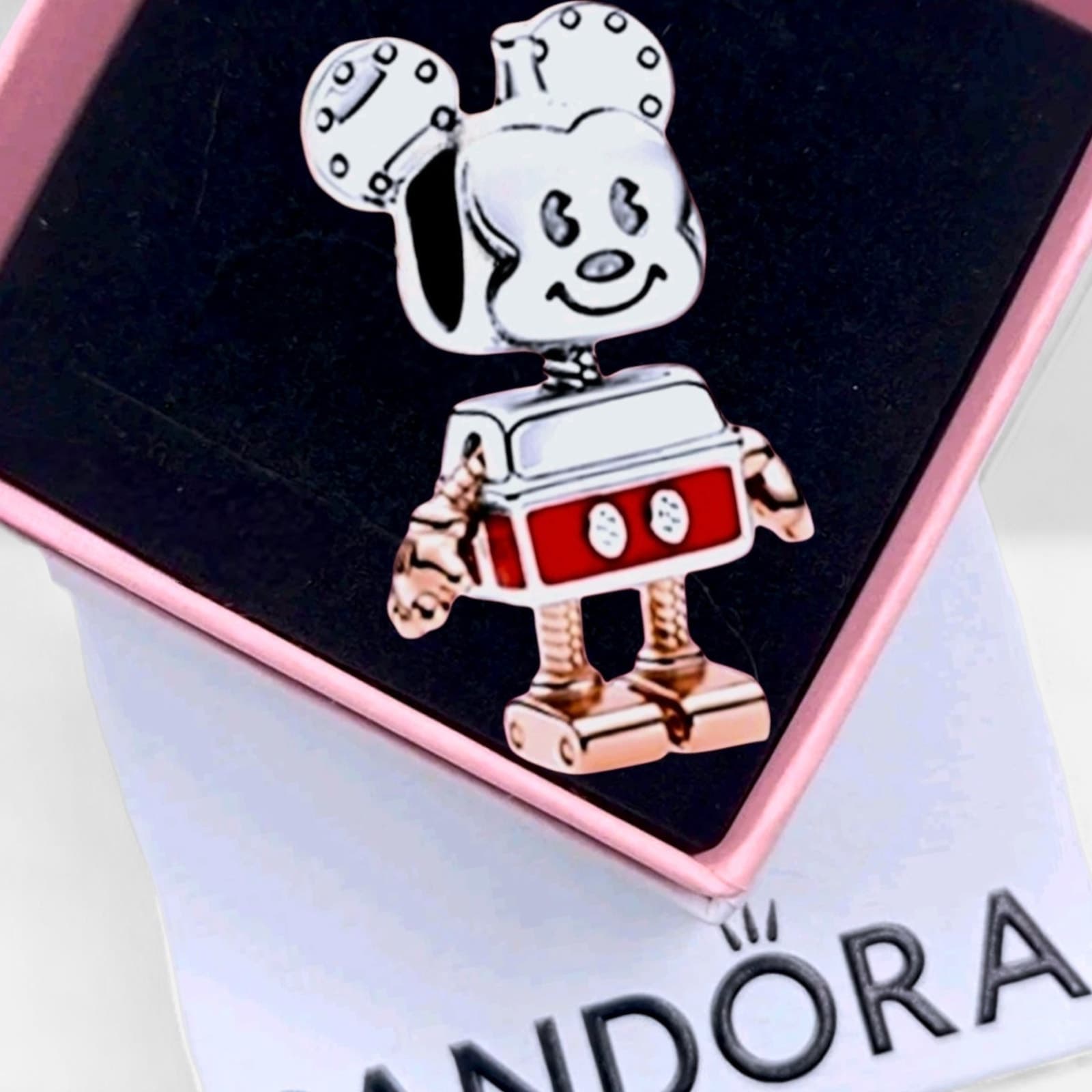 Pandora Retired Mickey Mouse Disney Robot Charm US SELLER