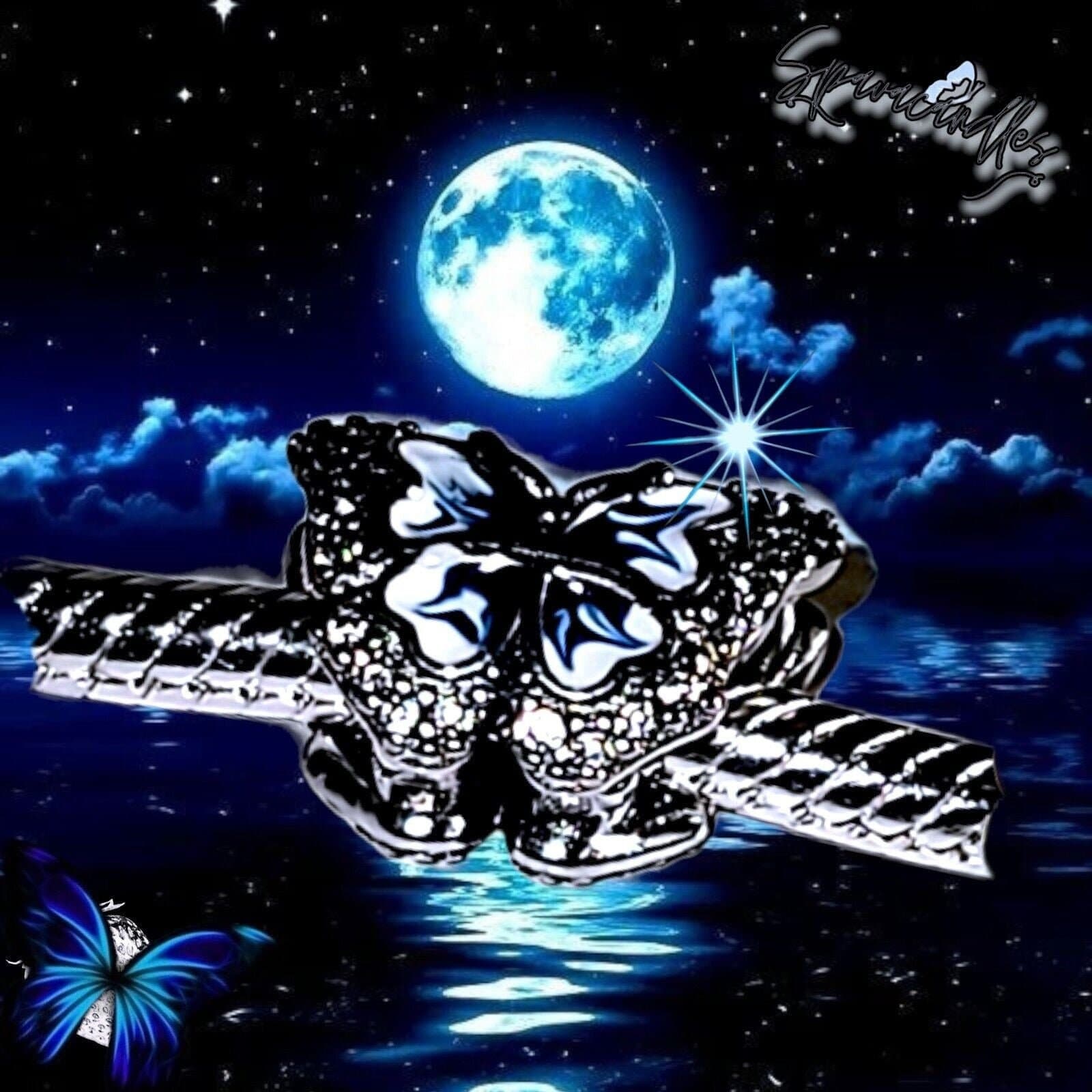 Pandora Blue Butterfly Sparkling Sterling Silver Charm Us seller free fast ship