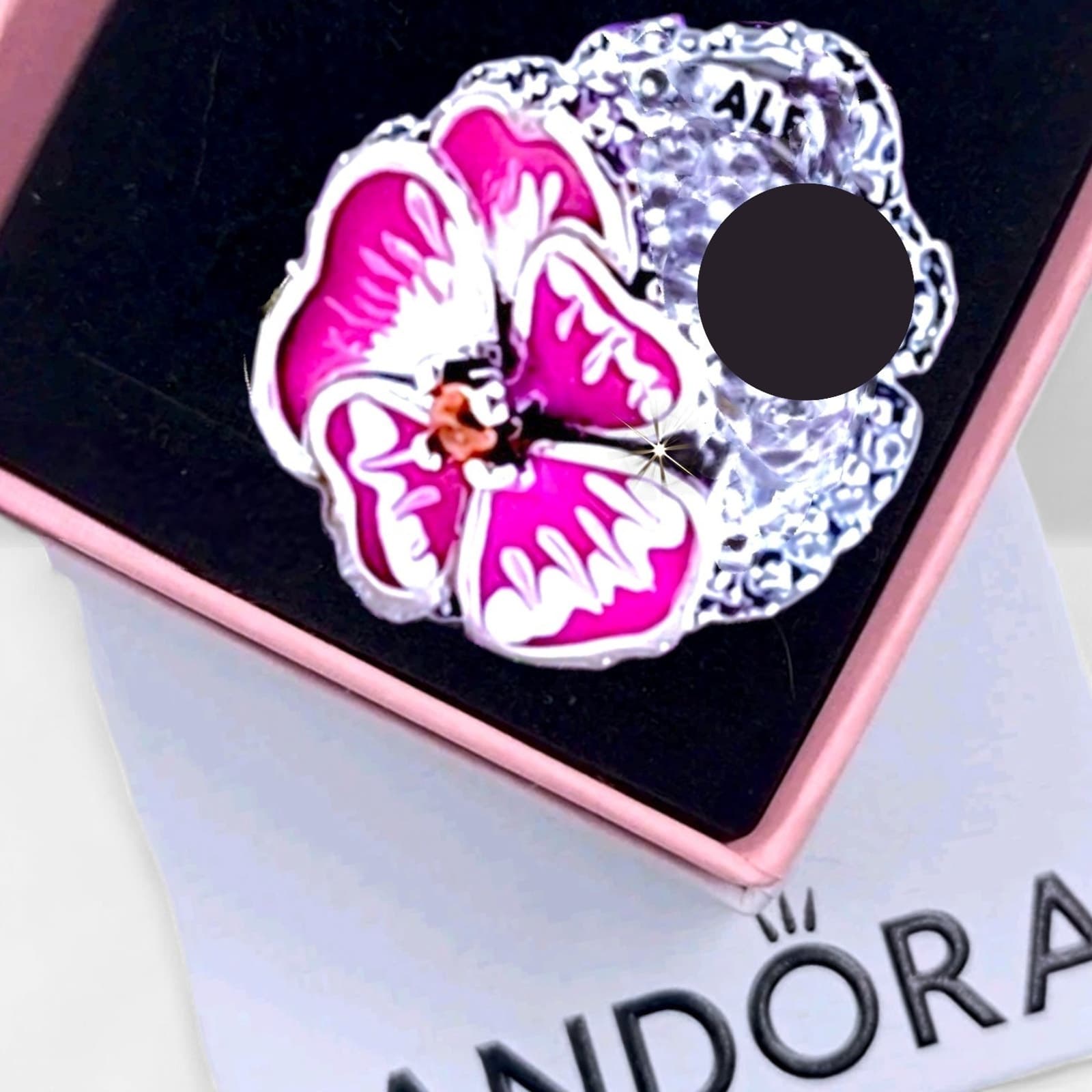 PANDORA 925 Ale CZ Pink Pansy Flower Charm 790777C01 US SELLER