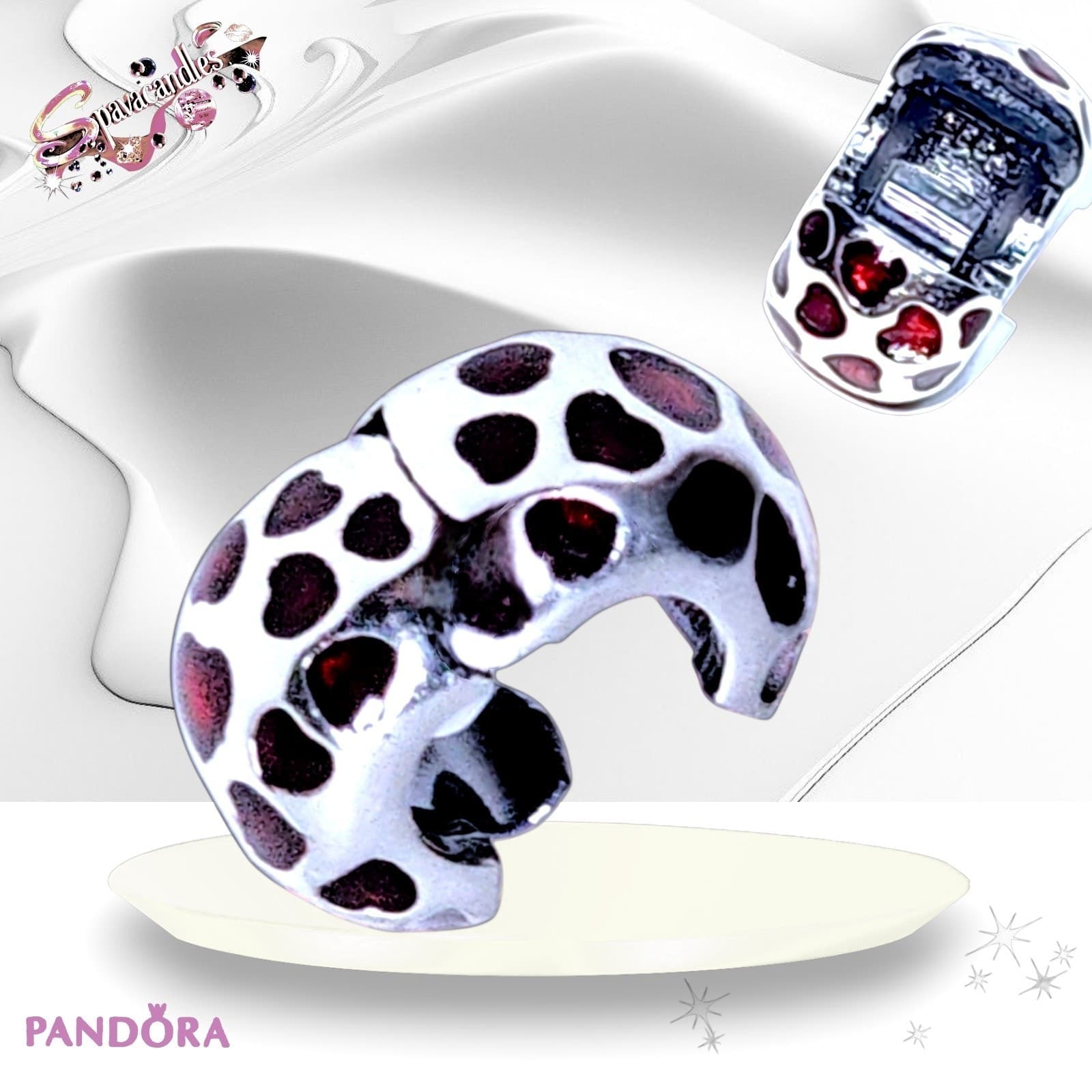 PANDORA 925 Ale Silver Red Heart Round Clip Charm 793679C01 US SELLER