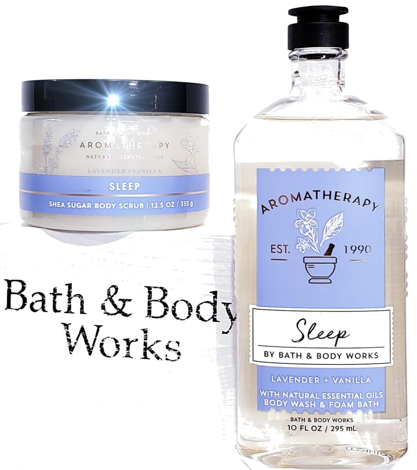 Bath & Body Works Lavender Vanilla Exfoliating Body Polish Shower Gel Set of 2