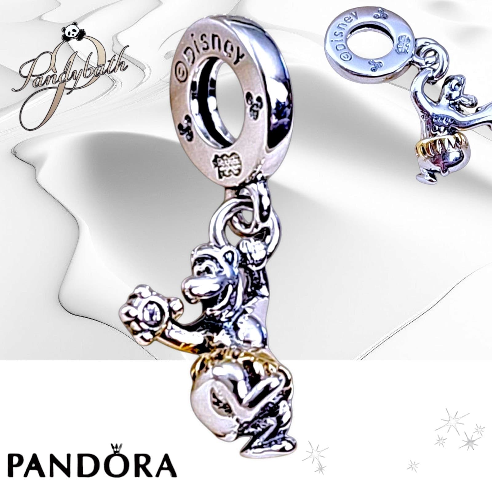 Pandora Disney 100th Anniver Sterling Silver Baloo Diamond Bead Charm 792682C01