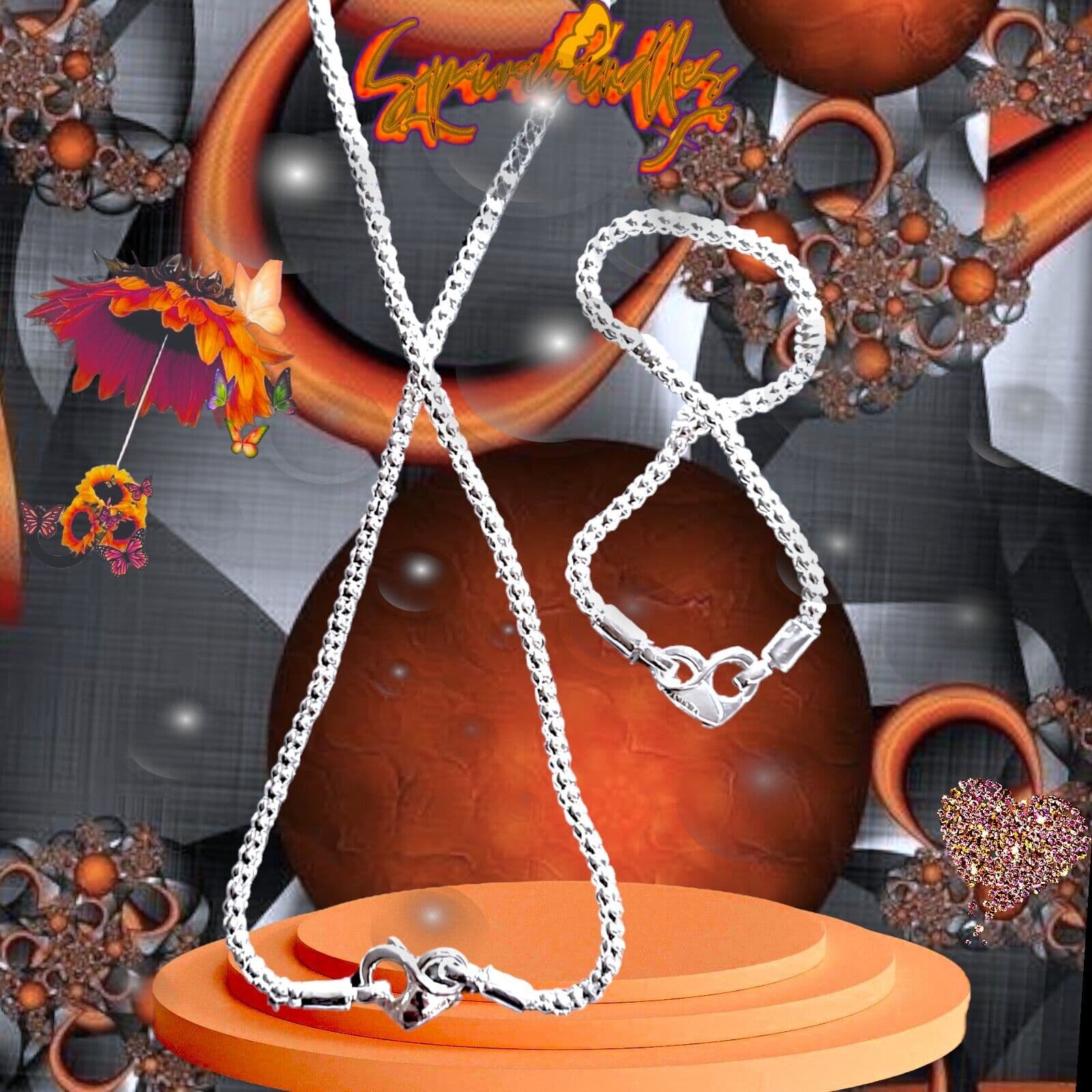 Set of 2 Pandora Moments Studded Chain Necklace Sz 18 Bracelet 392451C00