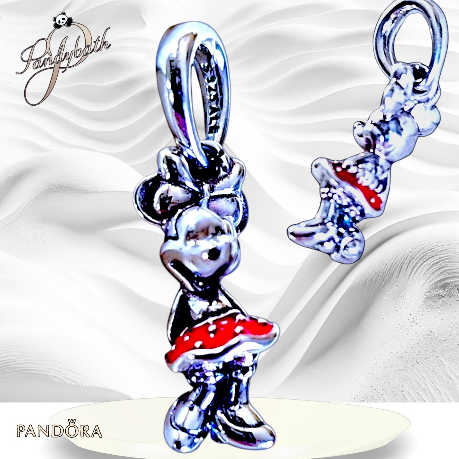 Pandora Disney Minnie Mouse Polka Dot Red Dangle Charm 397768EN09 US SELLER