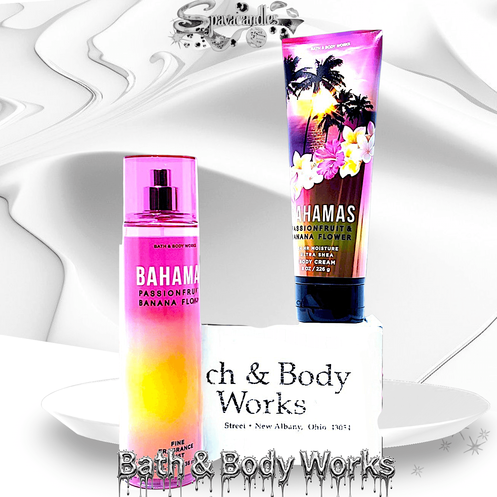 Bath & Body Works Bahama Passion fruit BODY CREAM, FRAGRANCE MIST Set of 2