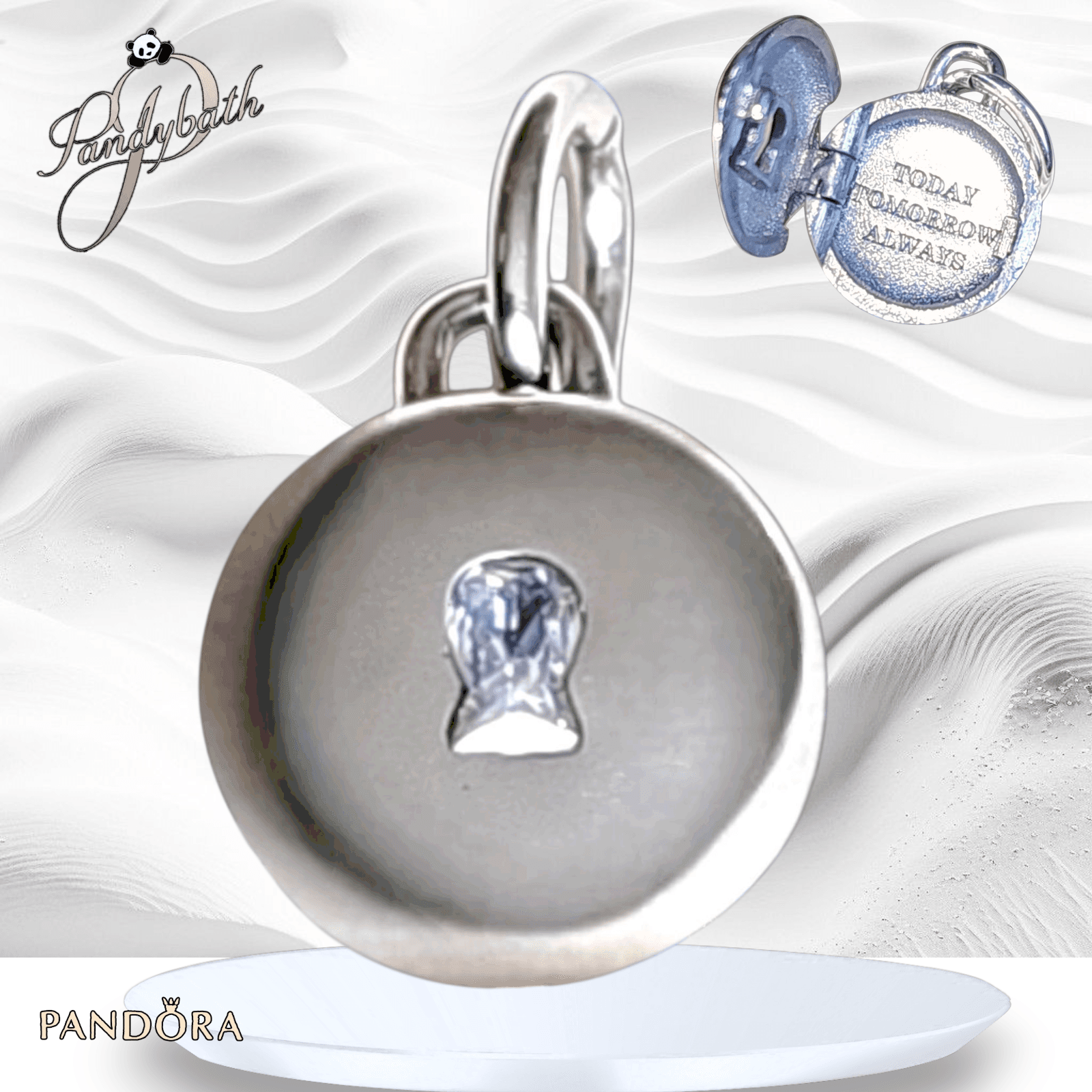 Pandora Key Hole Openable & Engravable Love Locket Charm 793066C01 In US SEL