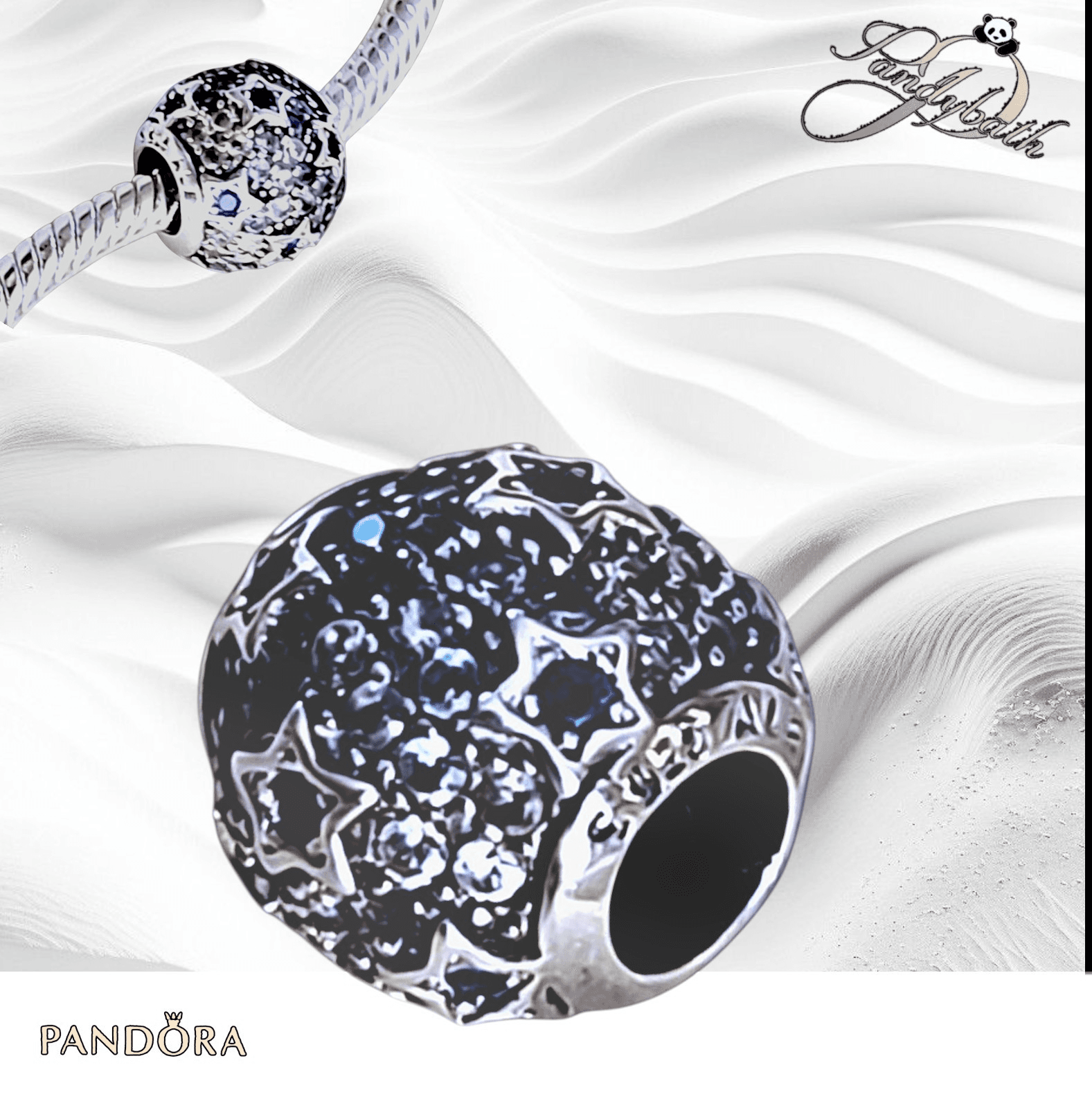 Pandora Blue Elevated SPARKLE STAR CHARM 798467C01 US SELLER