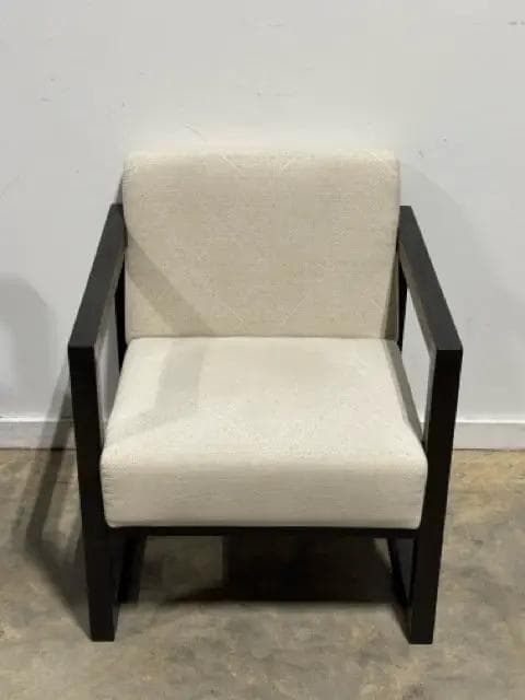 Ashley Alarick Dark Wood And Cream Upholstery Accent Chair