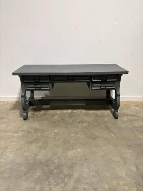 5-Drawer Painted Gray Desk (AS IS)