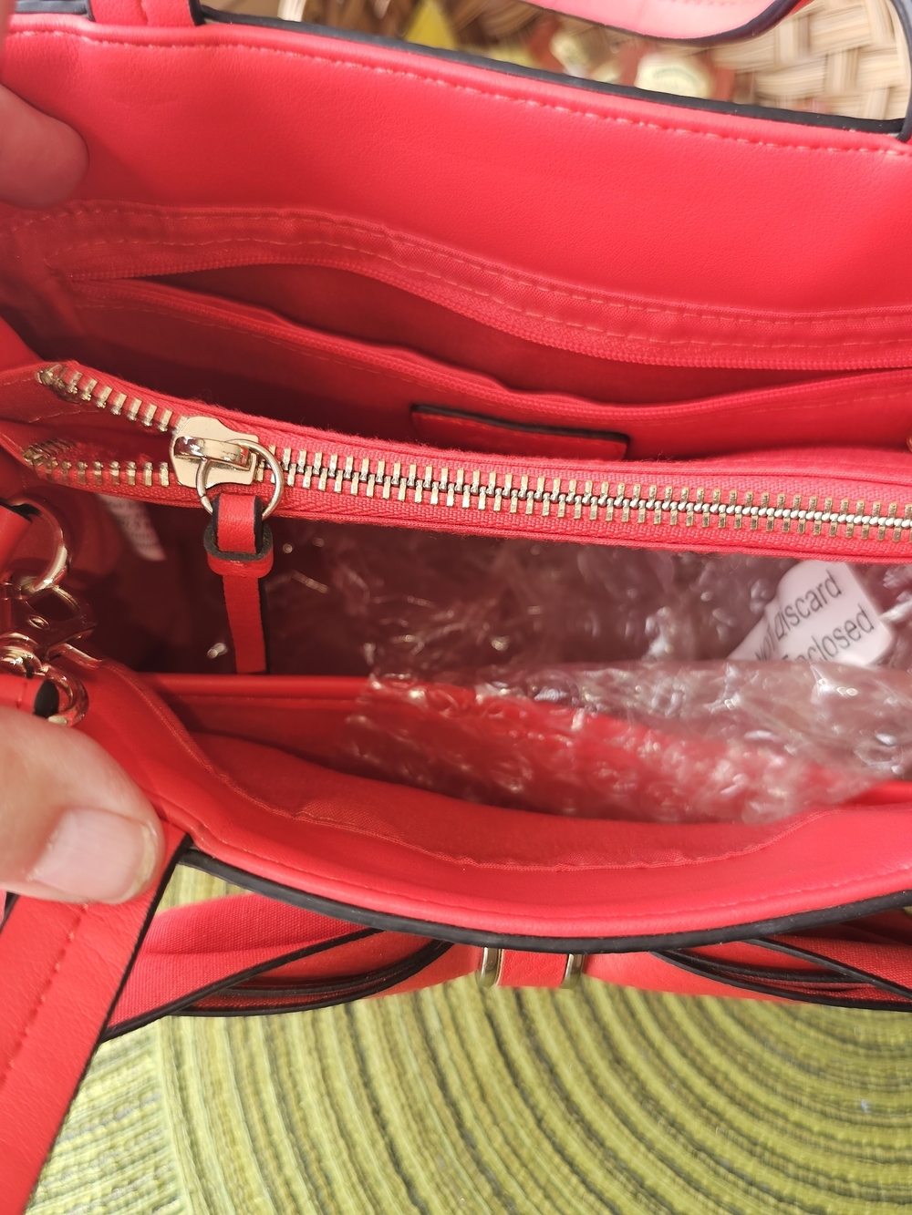 Red Bow Accent Womens Handbag