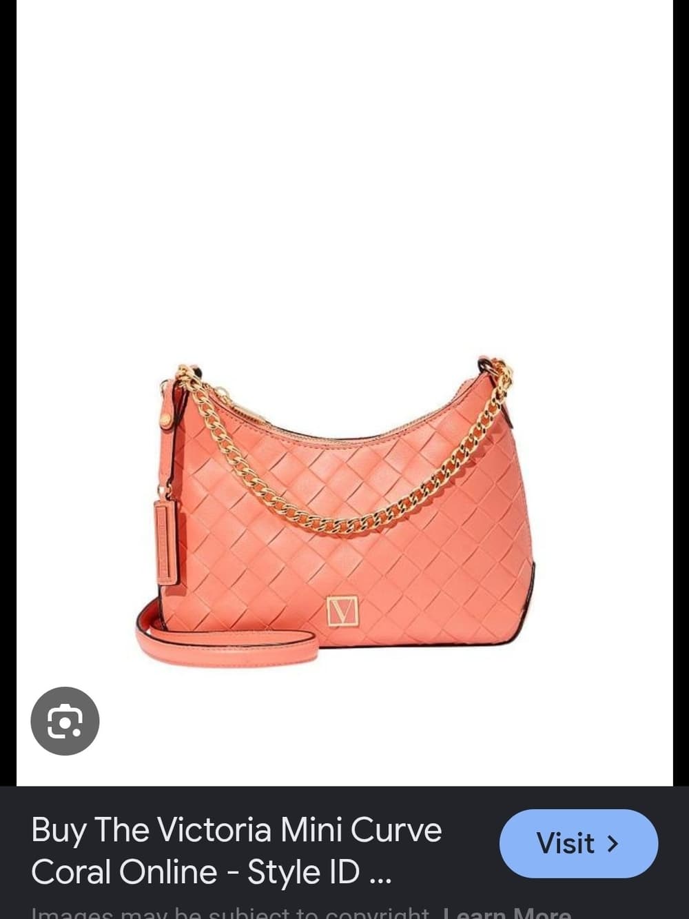 Victoria's Secret Peach Woven Chain-Handle Shoulder Bag