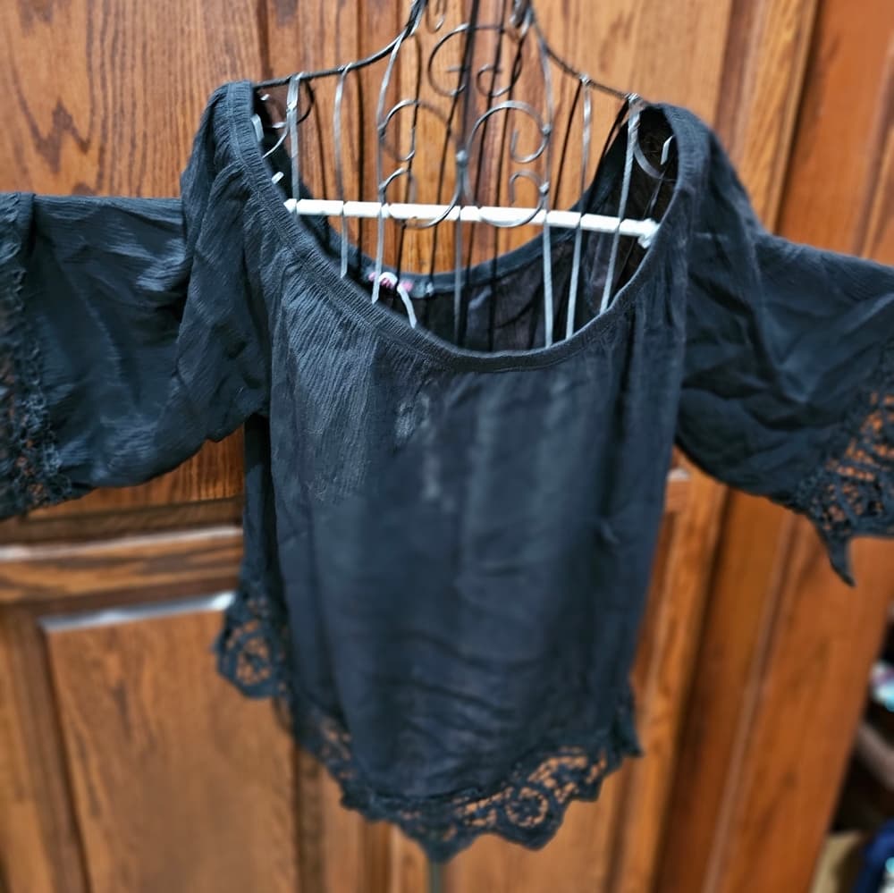Crazy Train lace accent Top