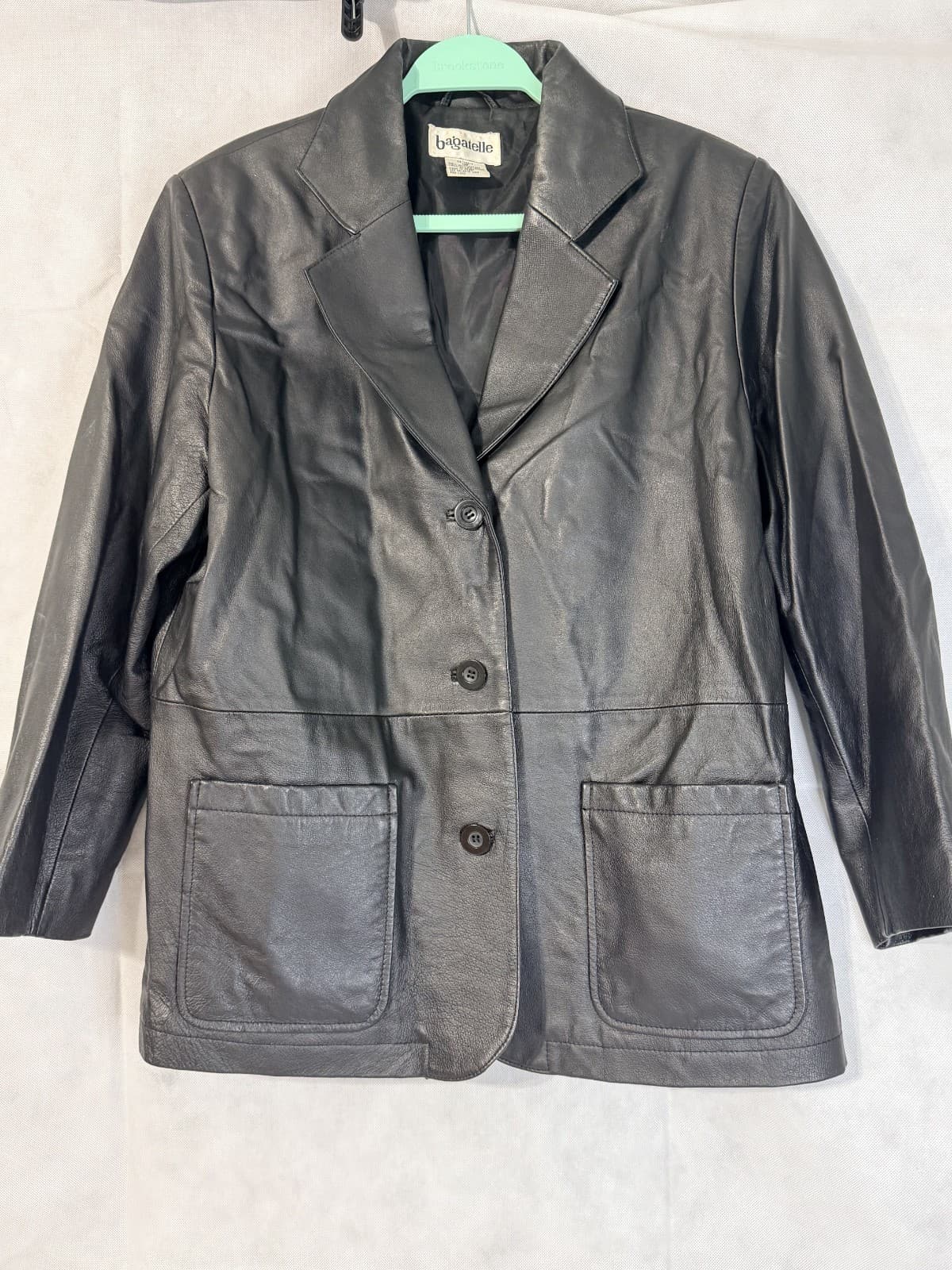 Vintage Bagatelle Genuine Leather Black Jacket Ladies Size 12P Career Casual