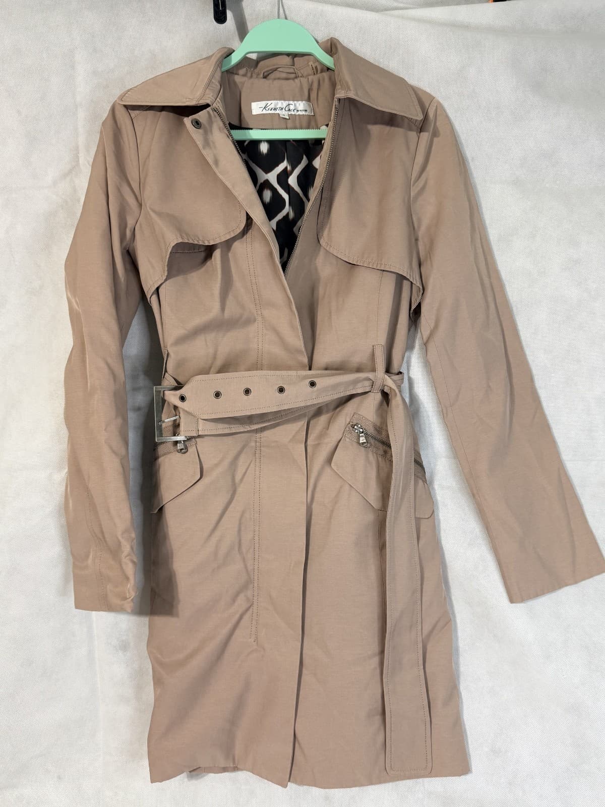 Kenneth Cole NY Beige Women's Double breasted Trench Coat M