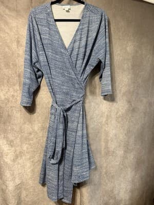 LuLaRoe Michelle Wrap Dress Blue & White Women’s 3XL