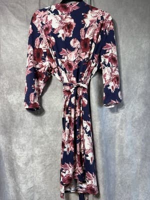 LulaRoe Michelle Wrap Dress Navy & Burgundy Floral Women’s 3XL