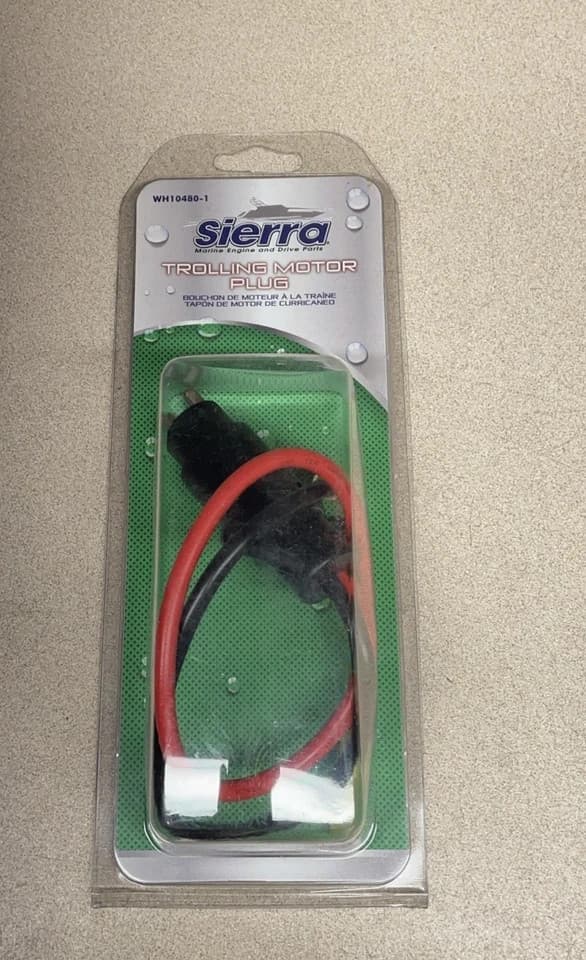 Sierra WH10480-1 Trolling Motor Plug Male 2 Wire 12V 10 Gauge