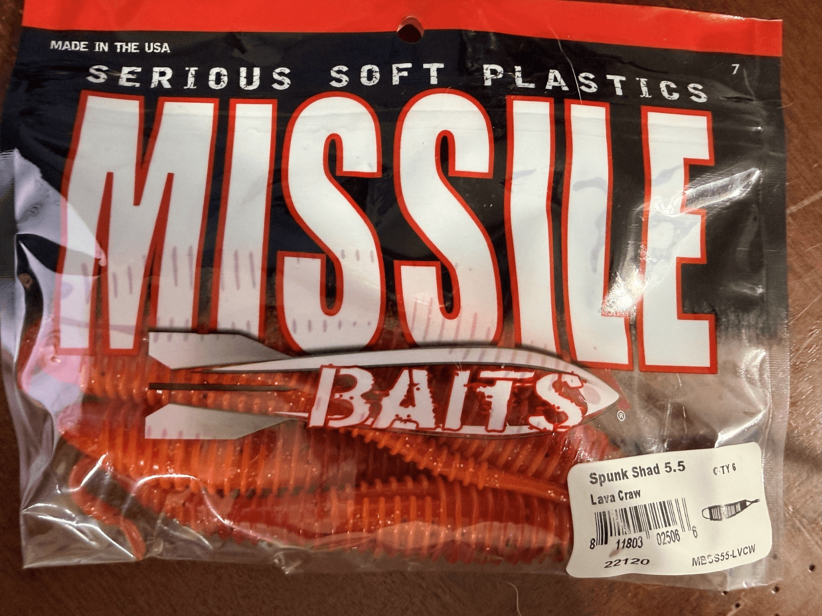 Missile Baits Spunk Shad 5.5" Lava Craw 6ct
