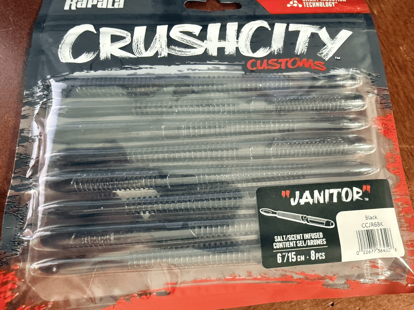 Rapala Crush City Janitor 6" Black 8ct