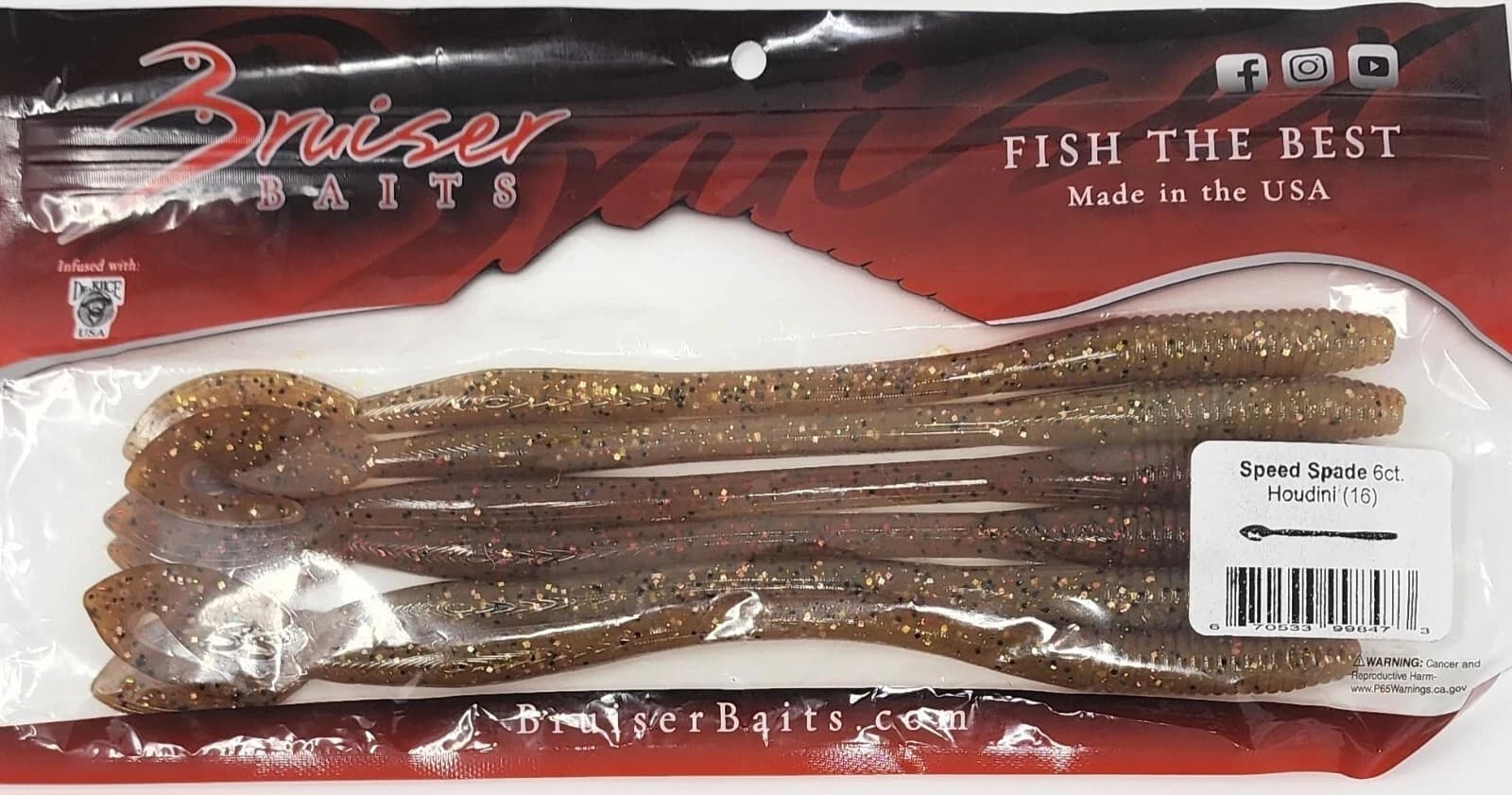 BRUISER BAITS Speed Spade 8.25in Houdini 6 count bag